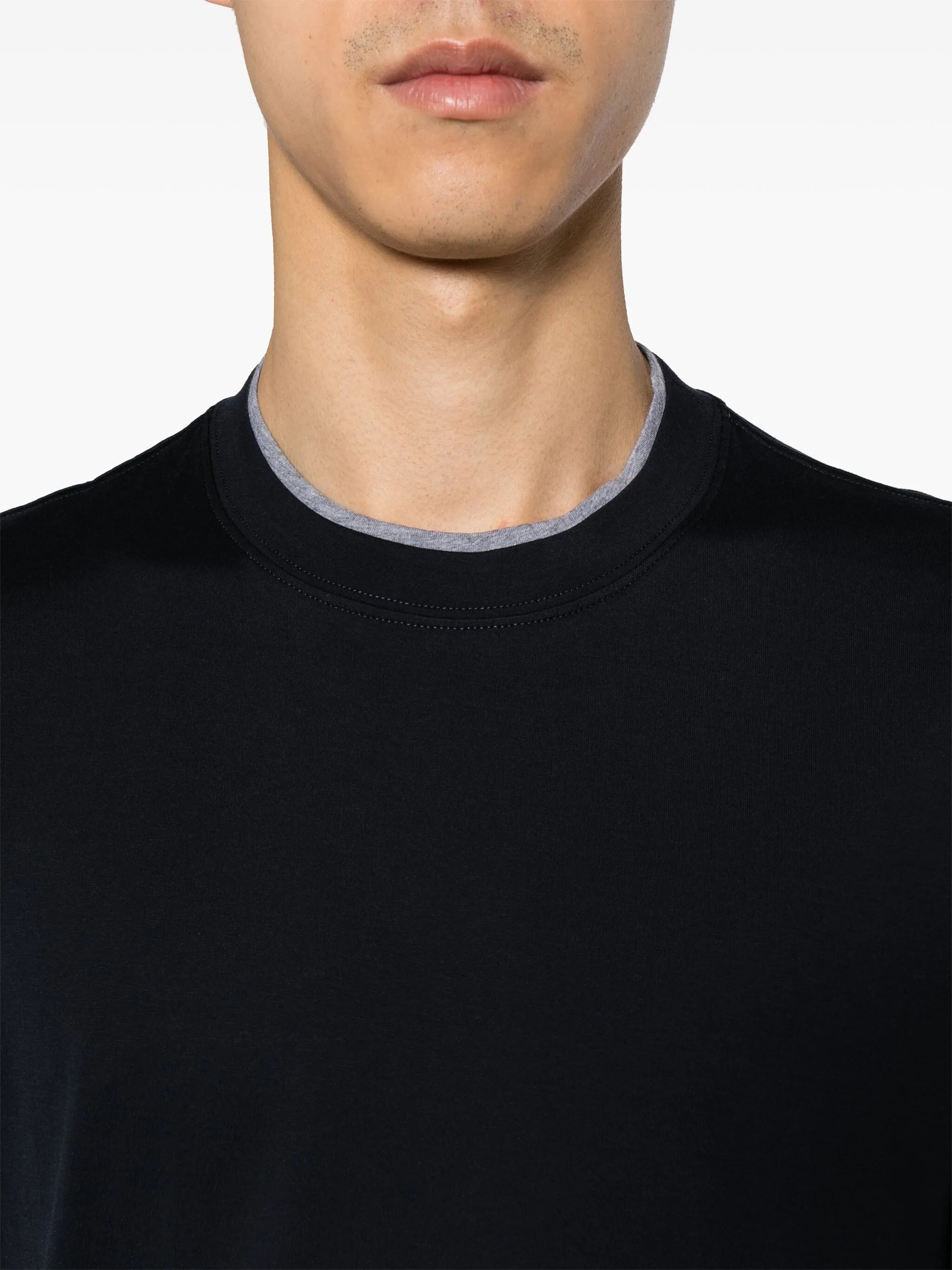 layered-effect cotton T-shirt