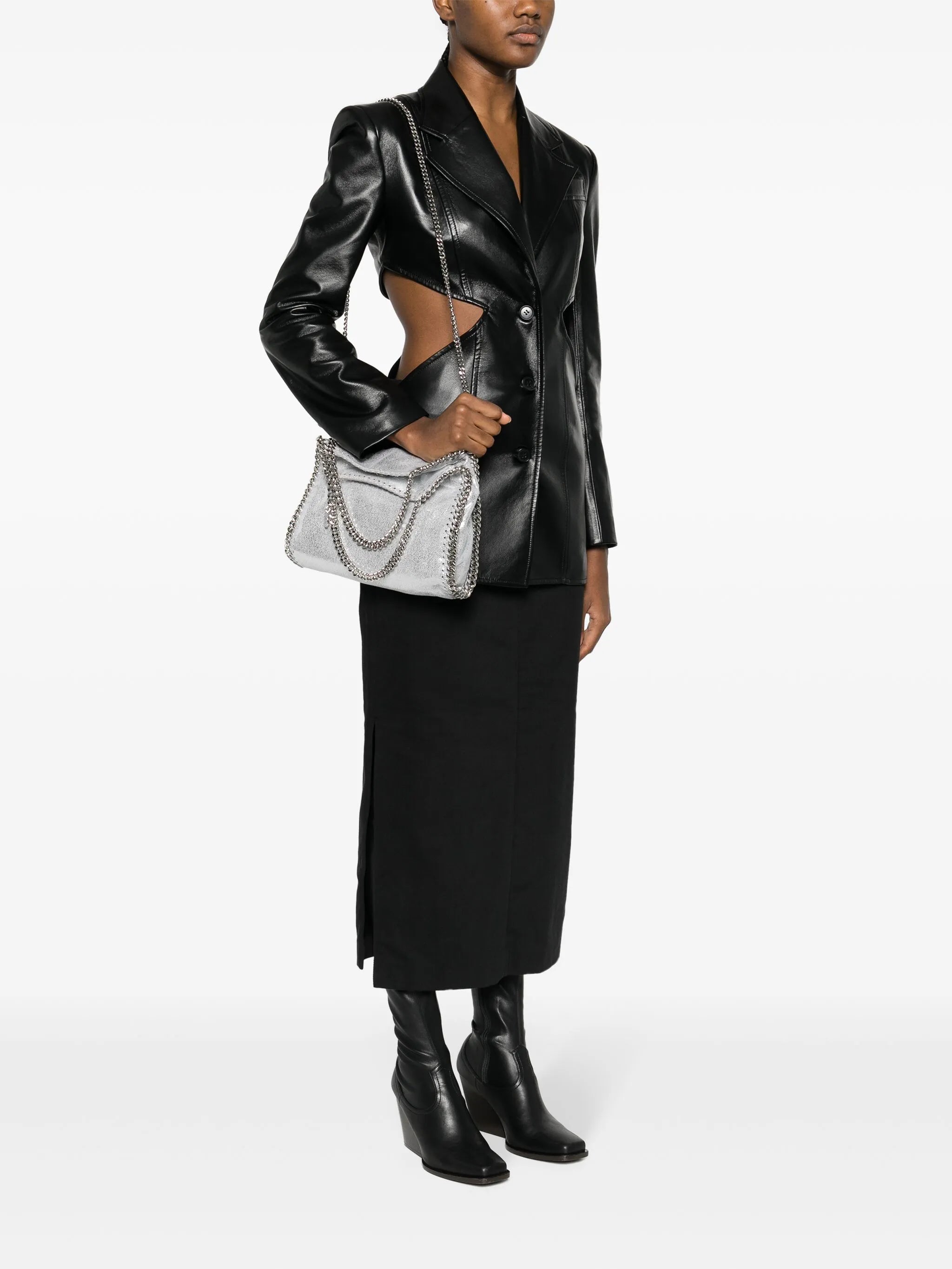 Falabella metallic-finish tote bag