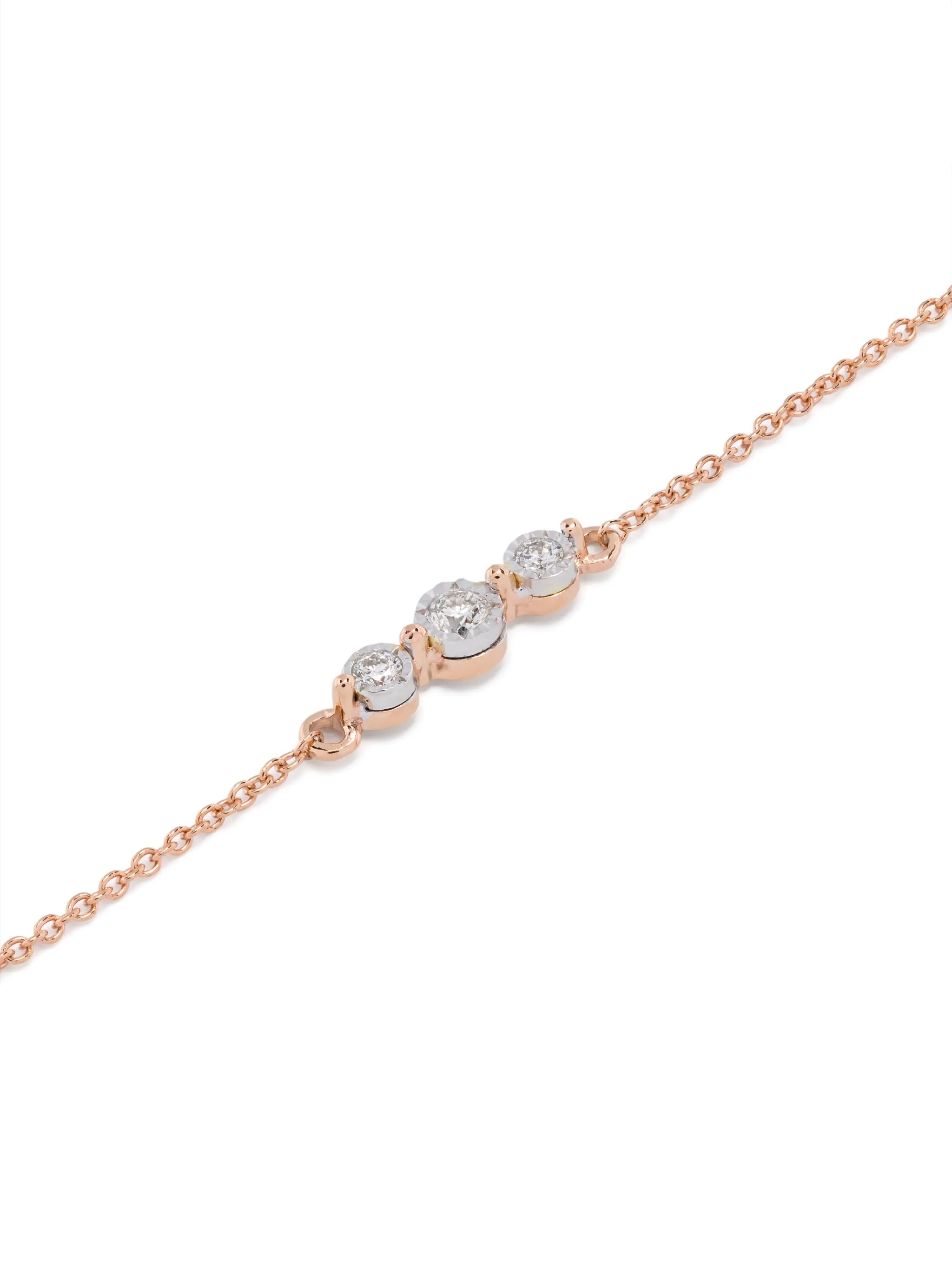14kt rose gold Ava Bea Trio diamond bracelet