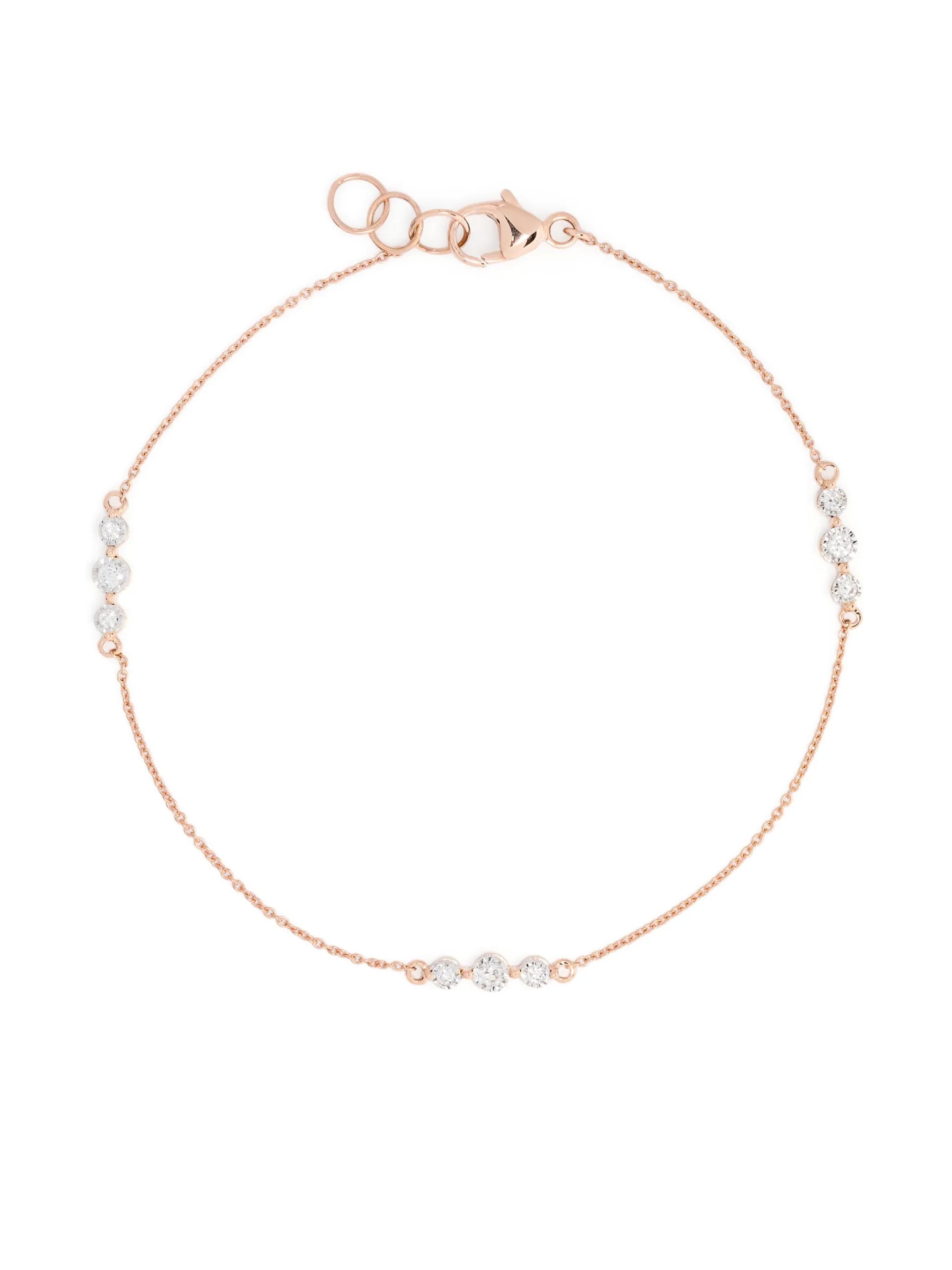 14kt rose gold Ava Bea Trio diamond bracelet