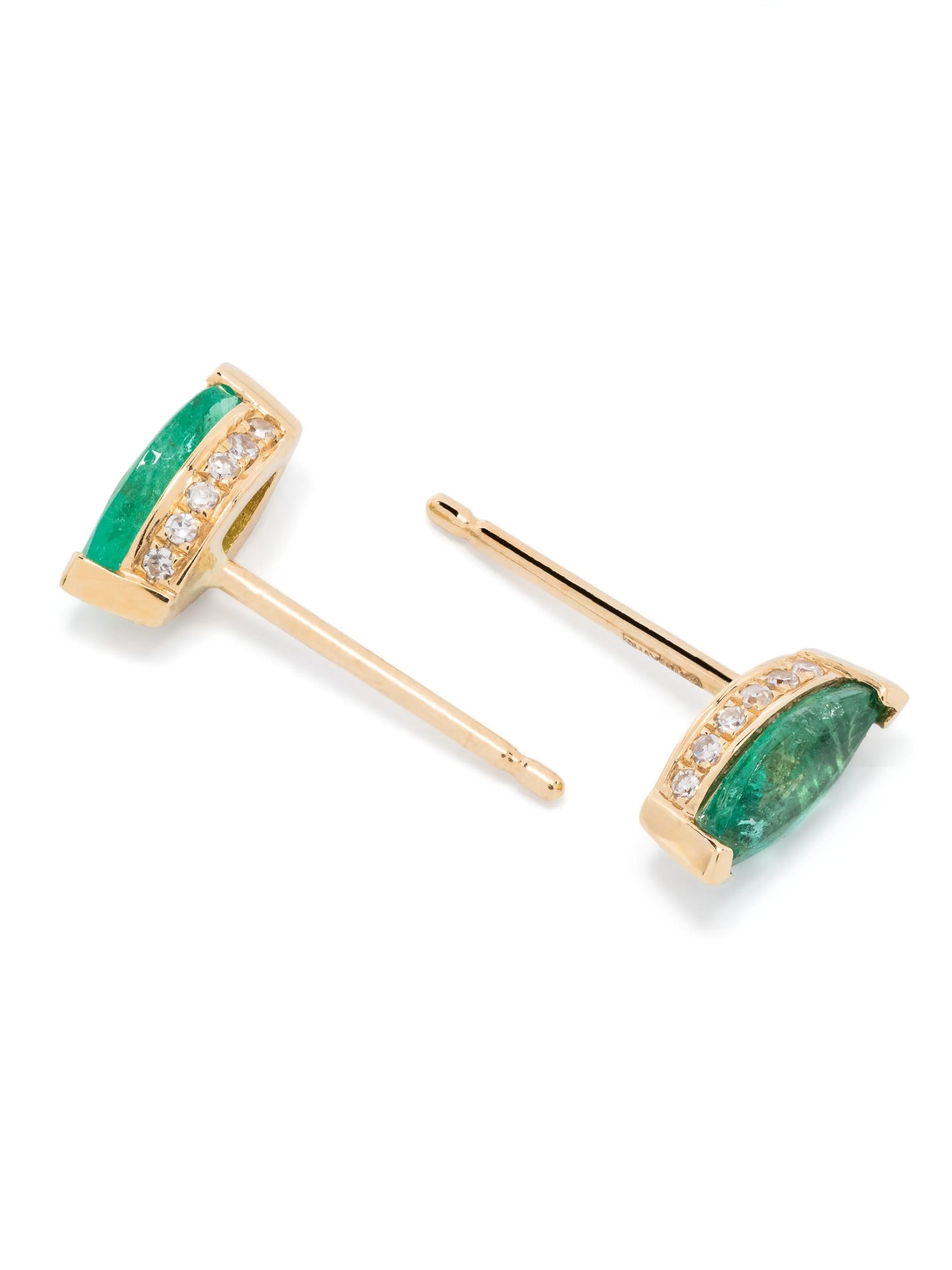 18kt yellow gold emerald stud earrings