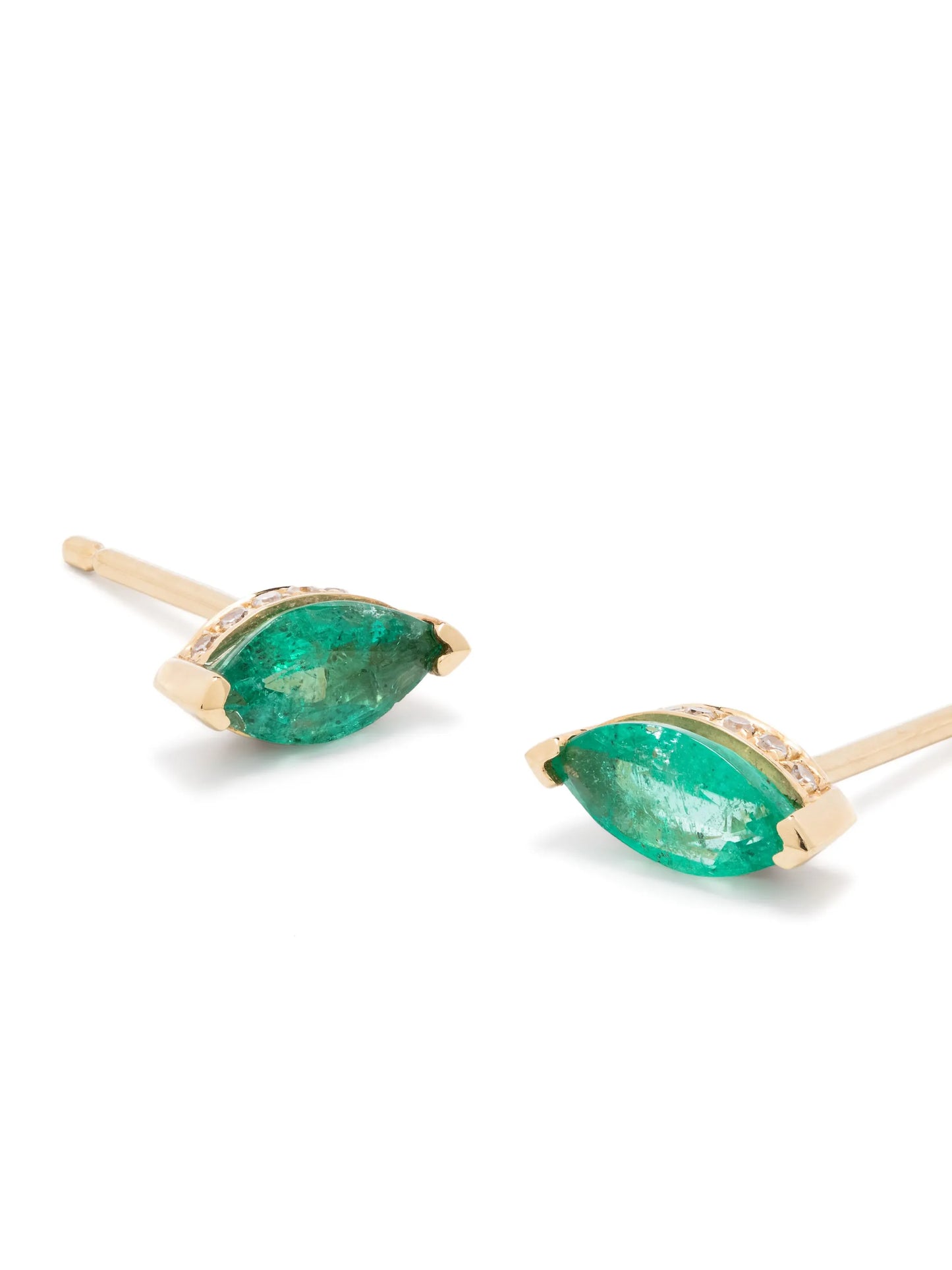 18kt yellow gold emerald stud earrings