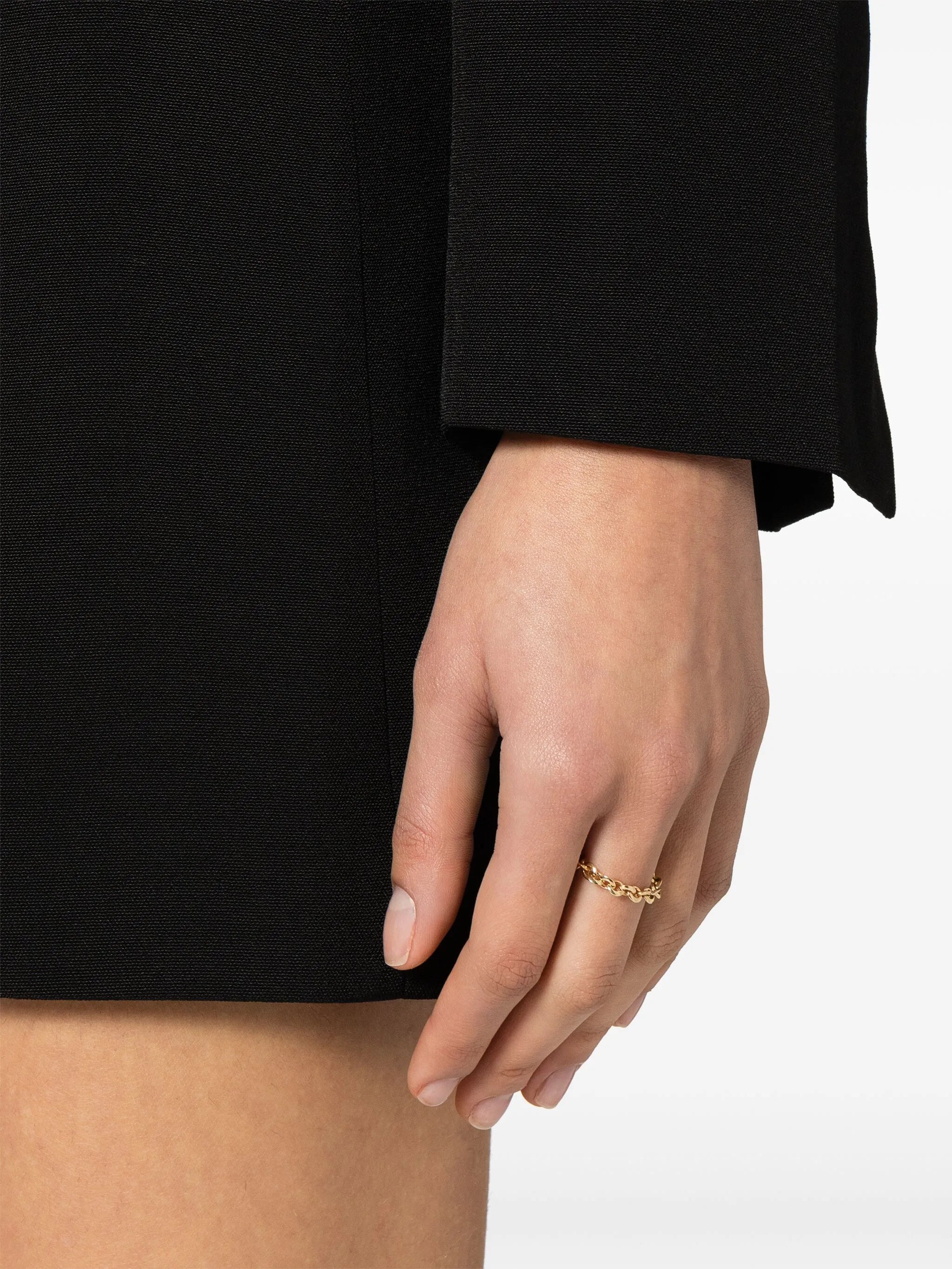 18kt yellow gold Micro Soft chain-link ring