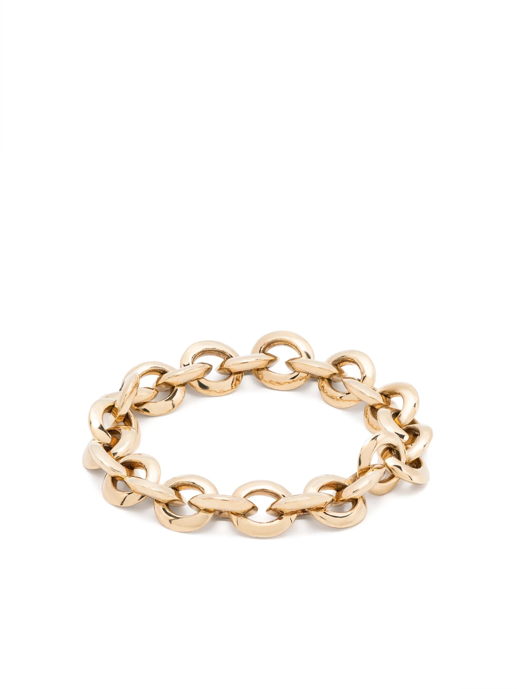 18kt yellow gold Micro Soft chain-link ring