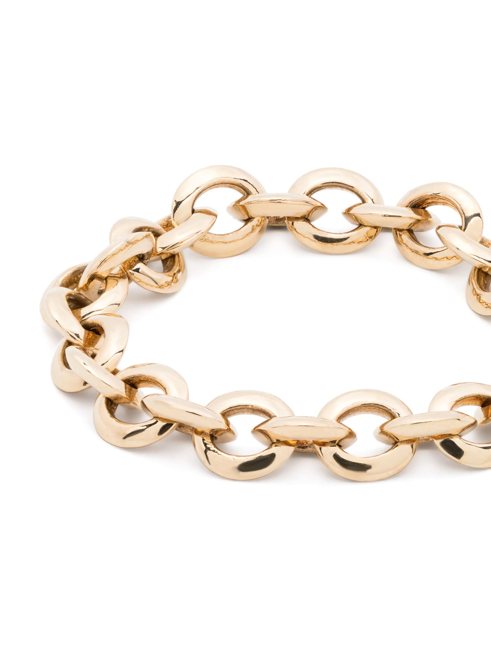 18kt yellow gold Micro Soft chain-link ring