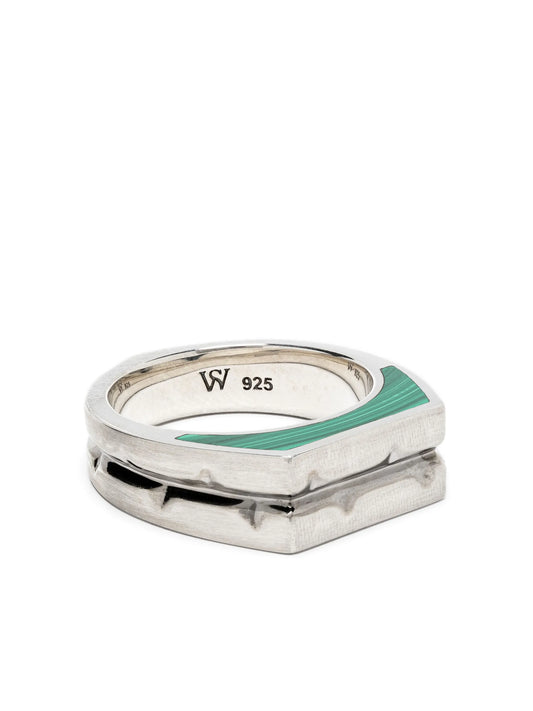 sterling silver Thorn Addiction malachite ring