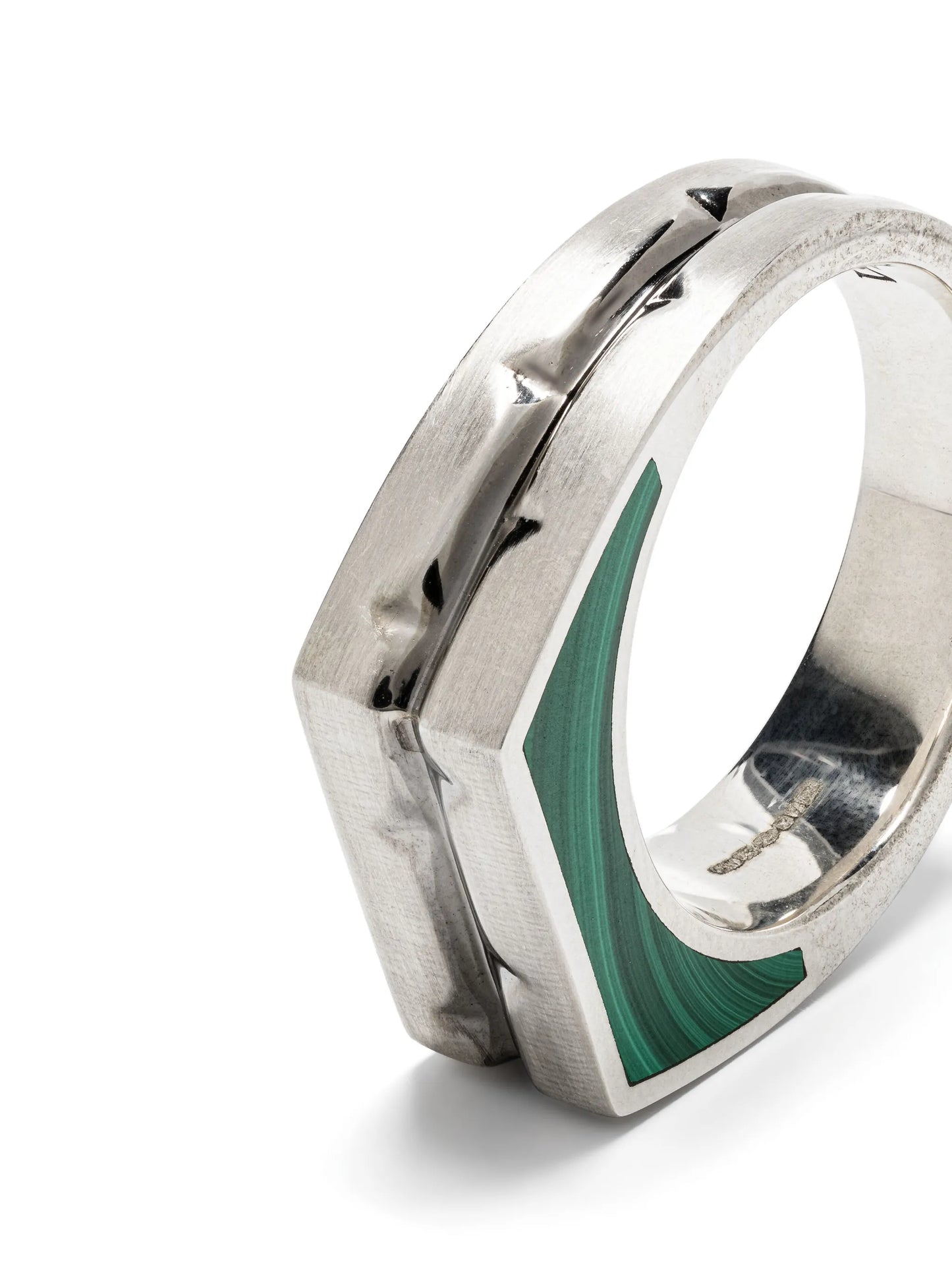 sterling silver Thorn Addiction malachite ring