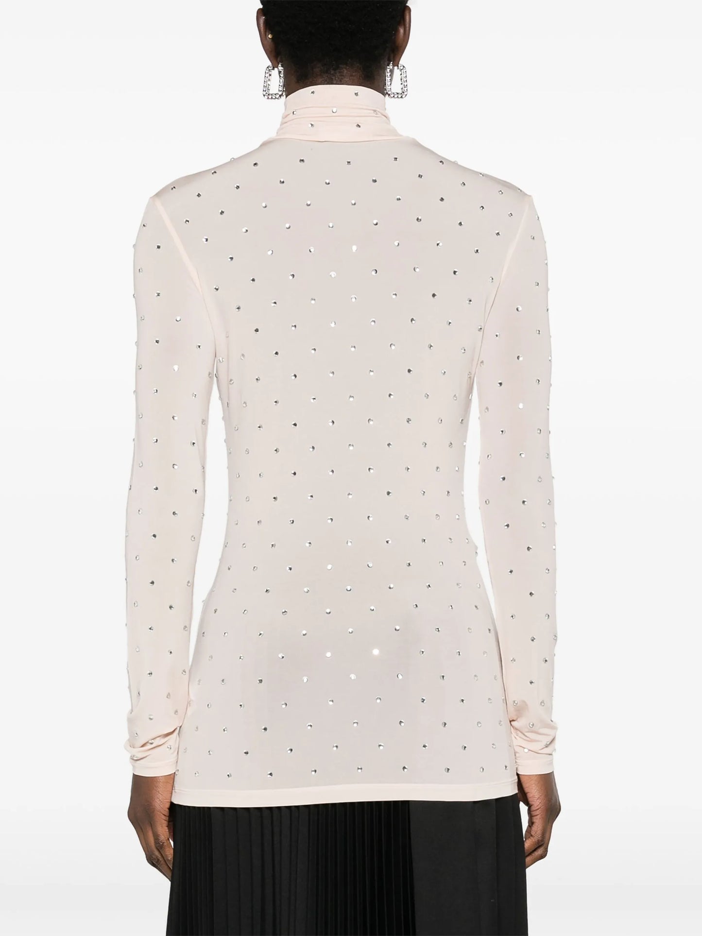 crystal-embellished high-neck top