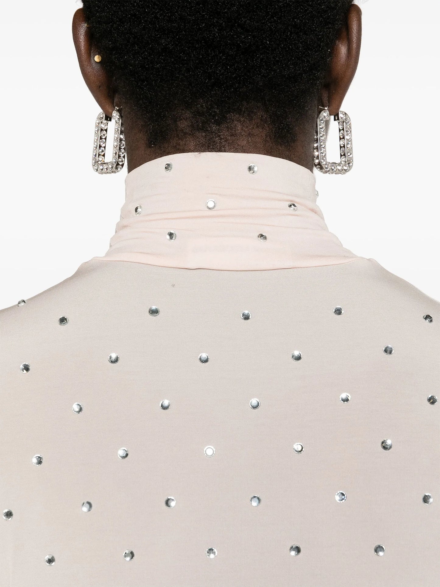 crystal-embellished high-neck top