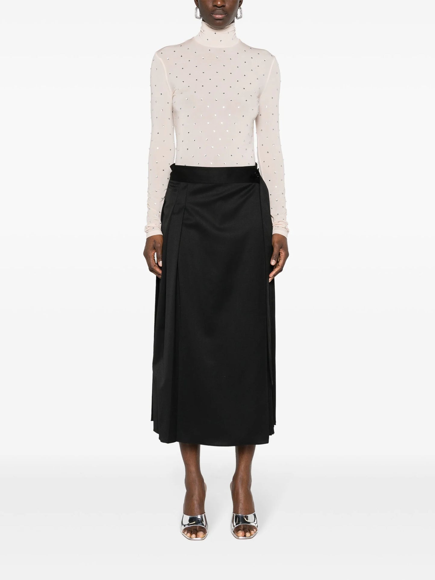 crystal-embellished high-neck top