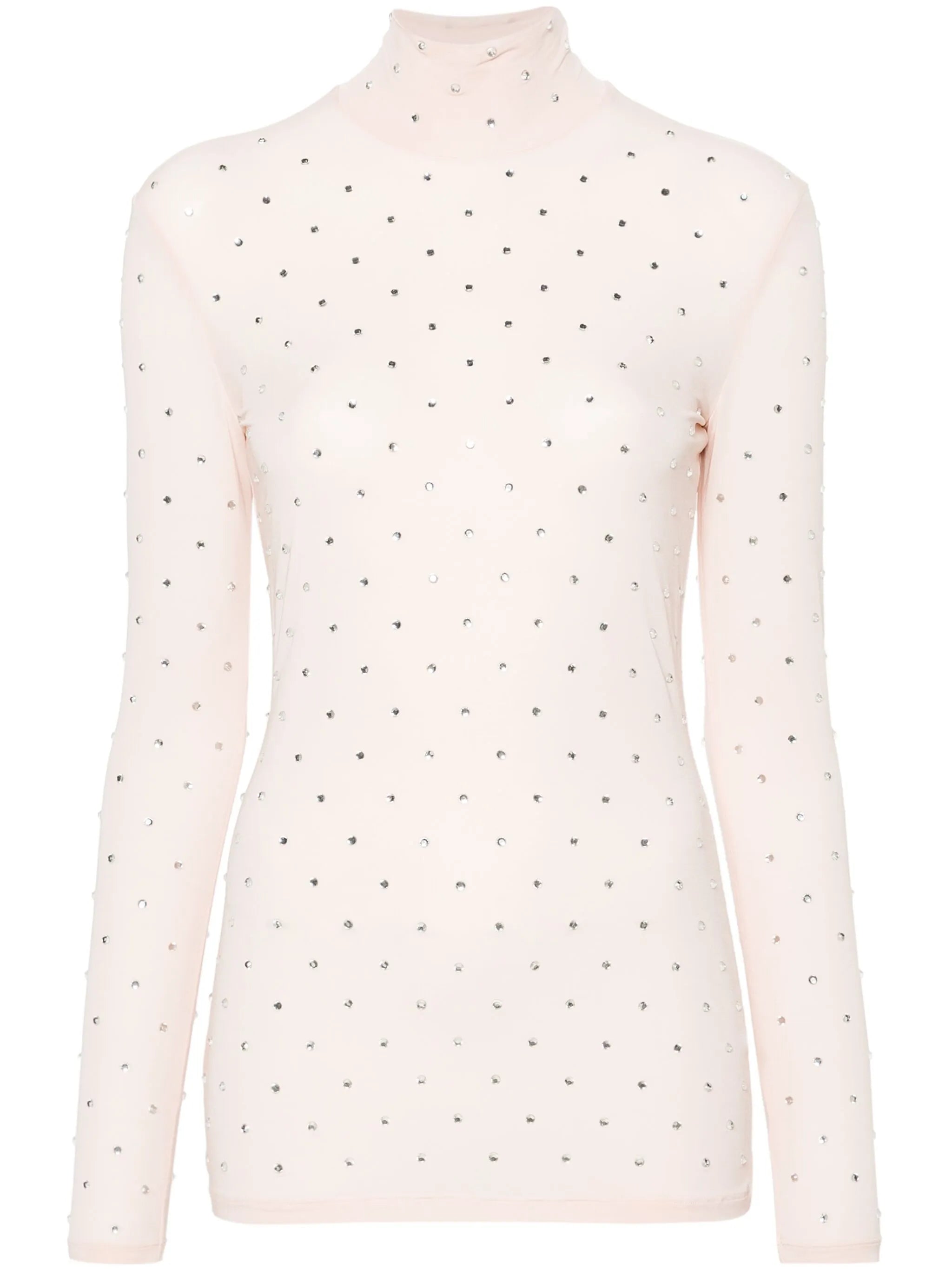 crystal-embellished high-neck top