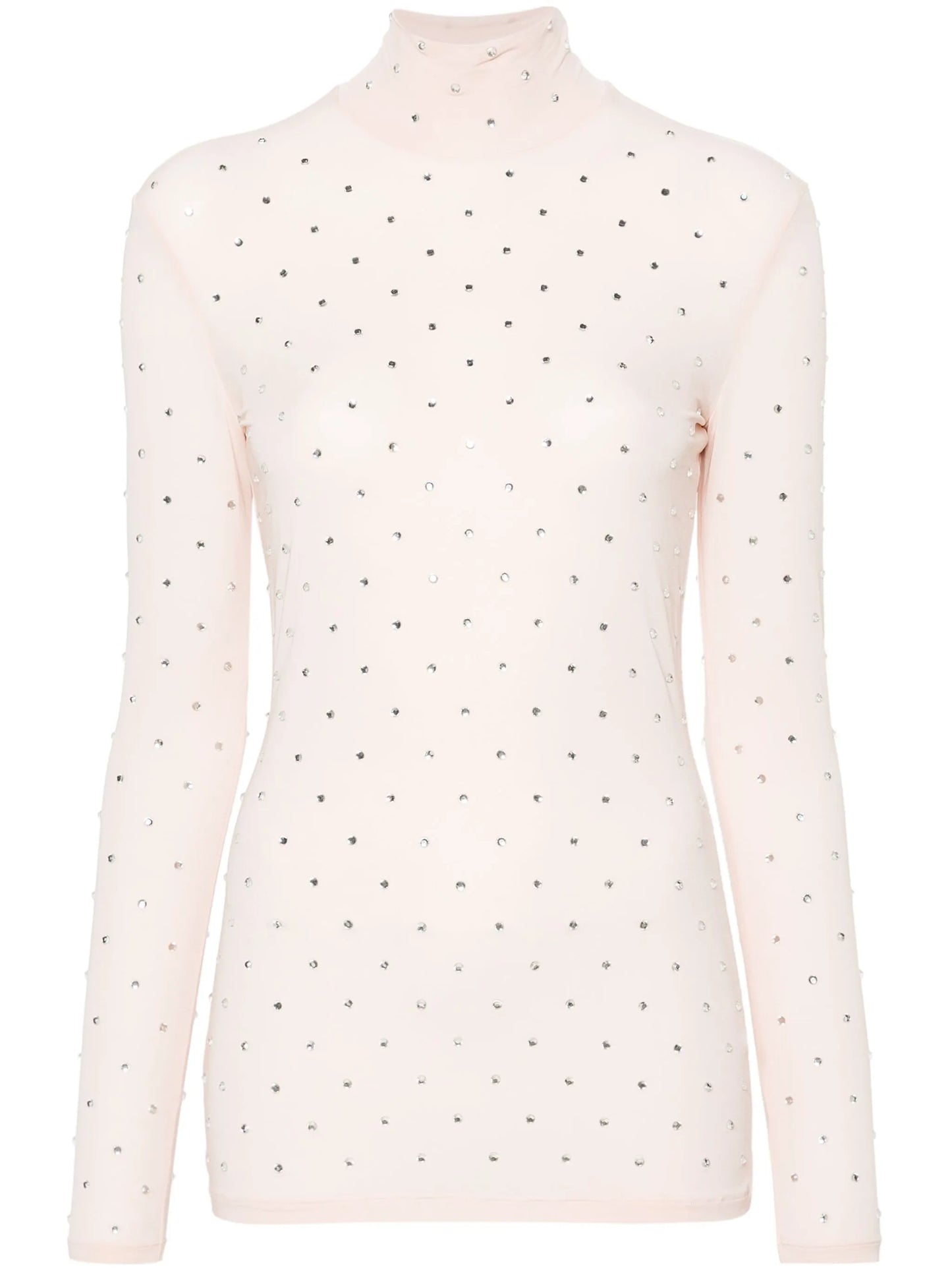 crystal-embellished high-neck top