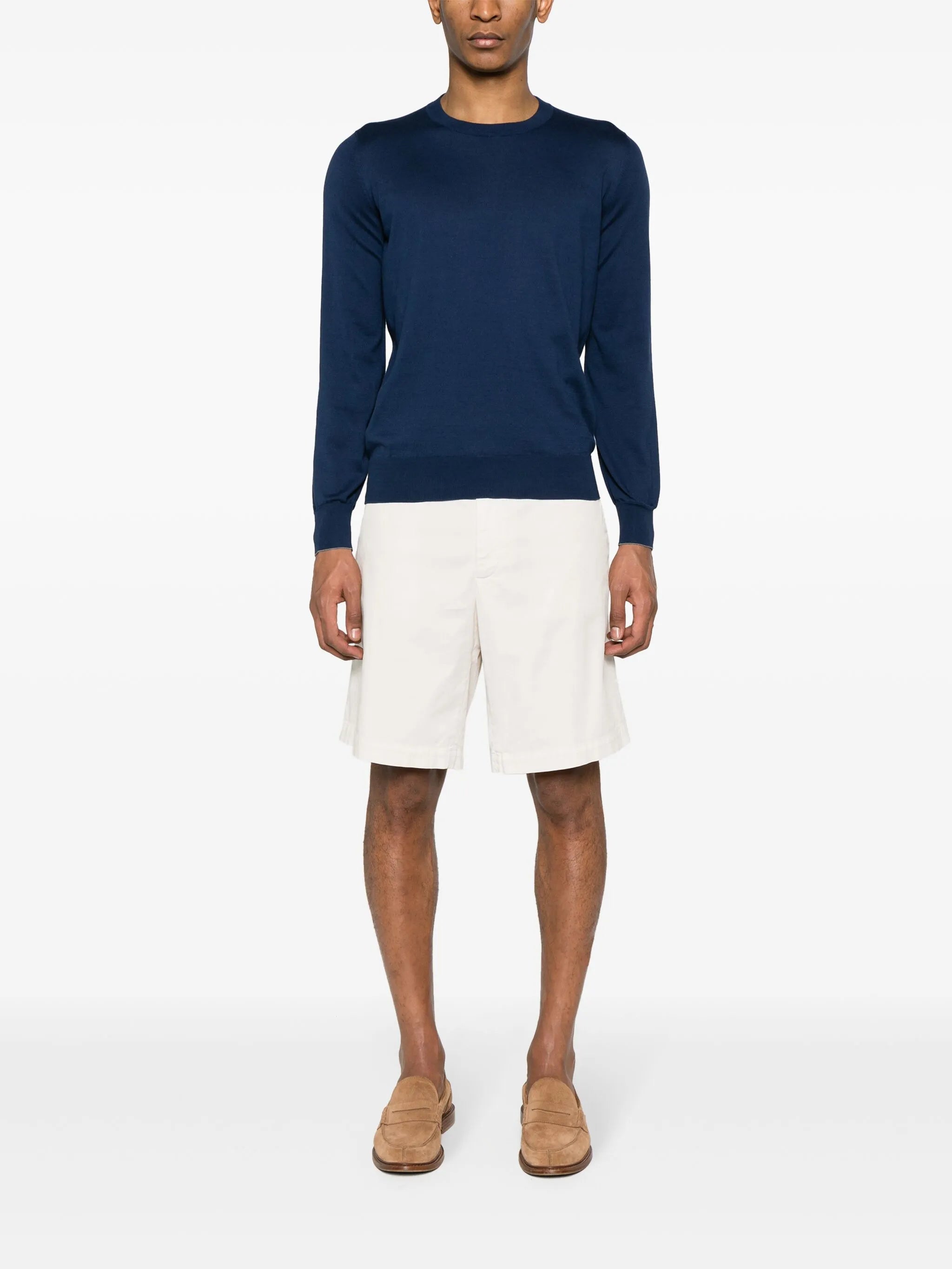 twill cotton bermuda shorts