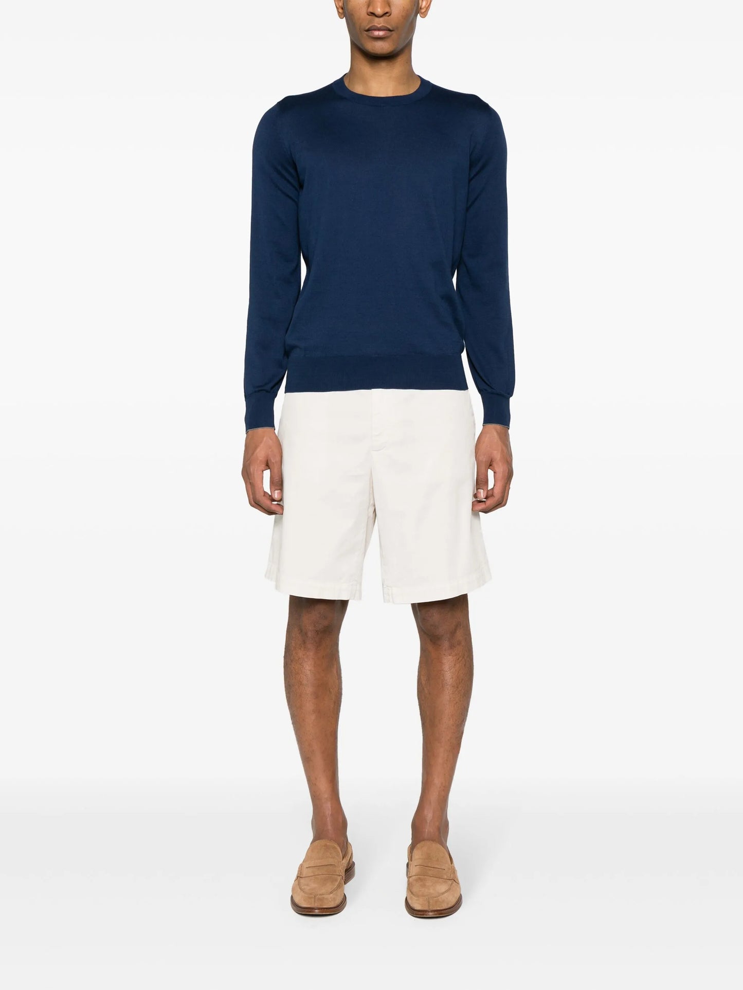 twill cotton bermuda shorts