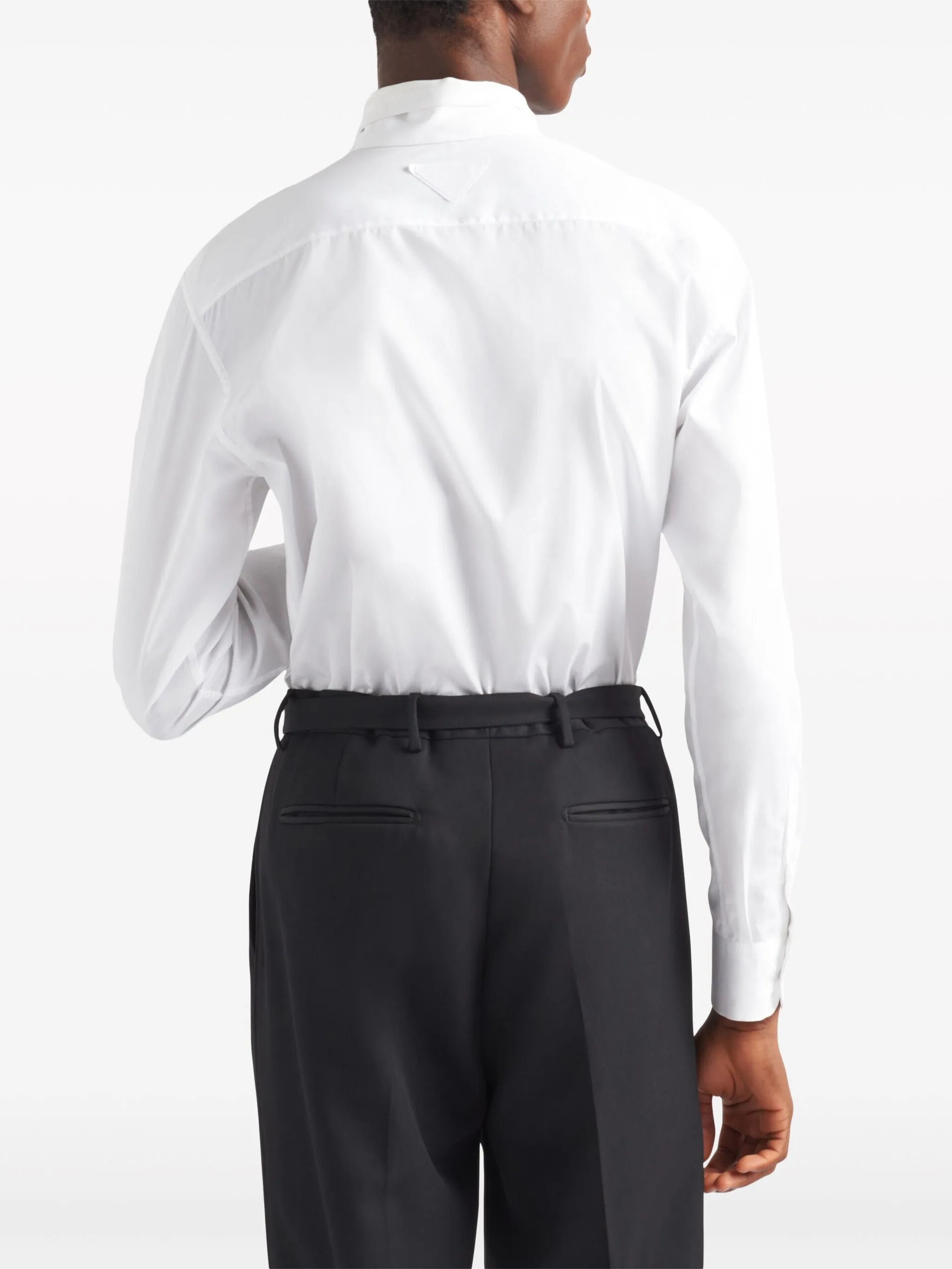tie-detail cotton shirt