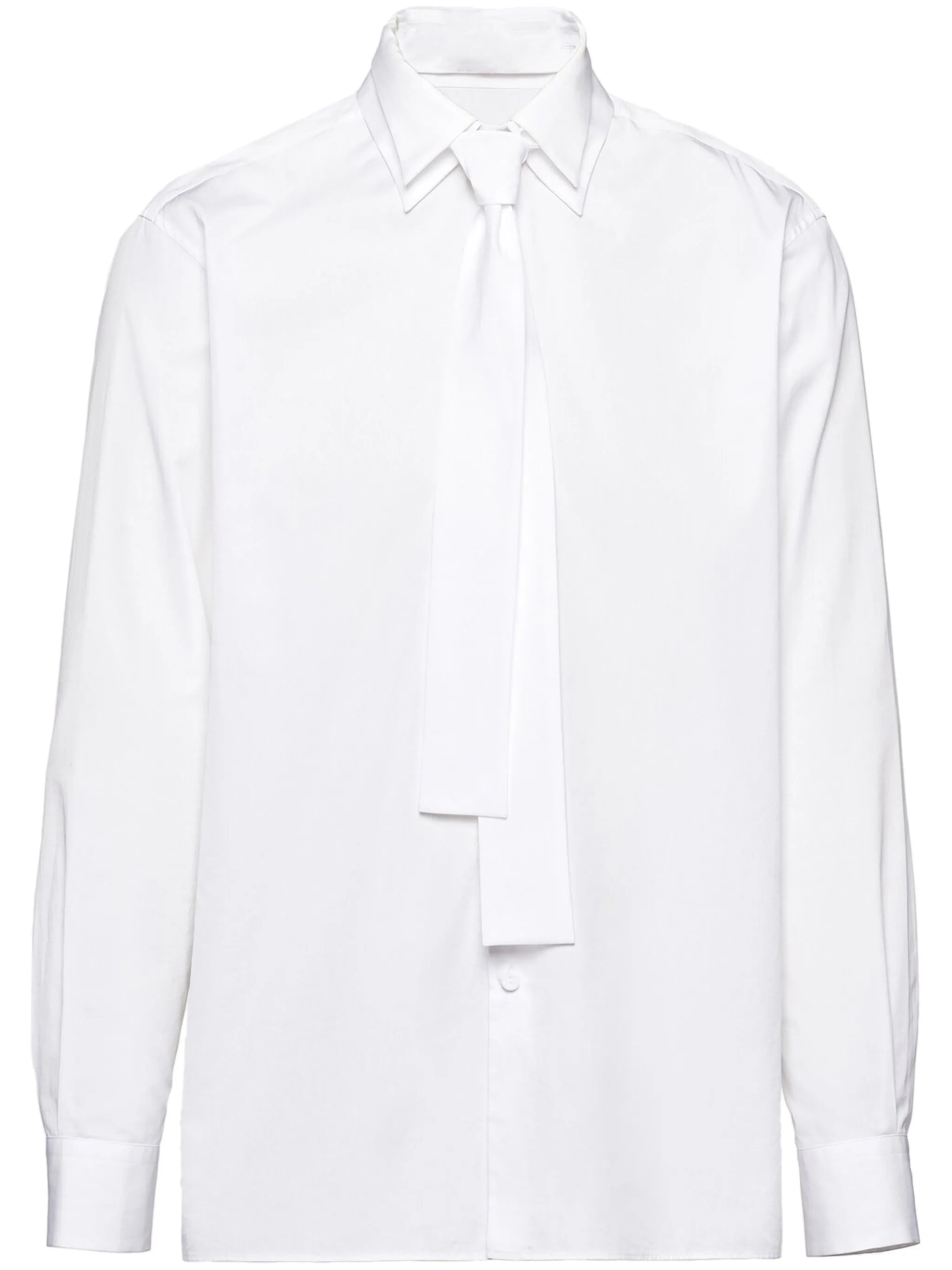 tie-detail cotton shirt