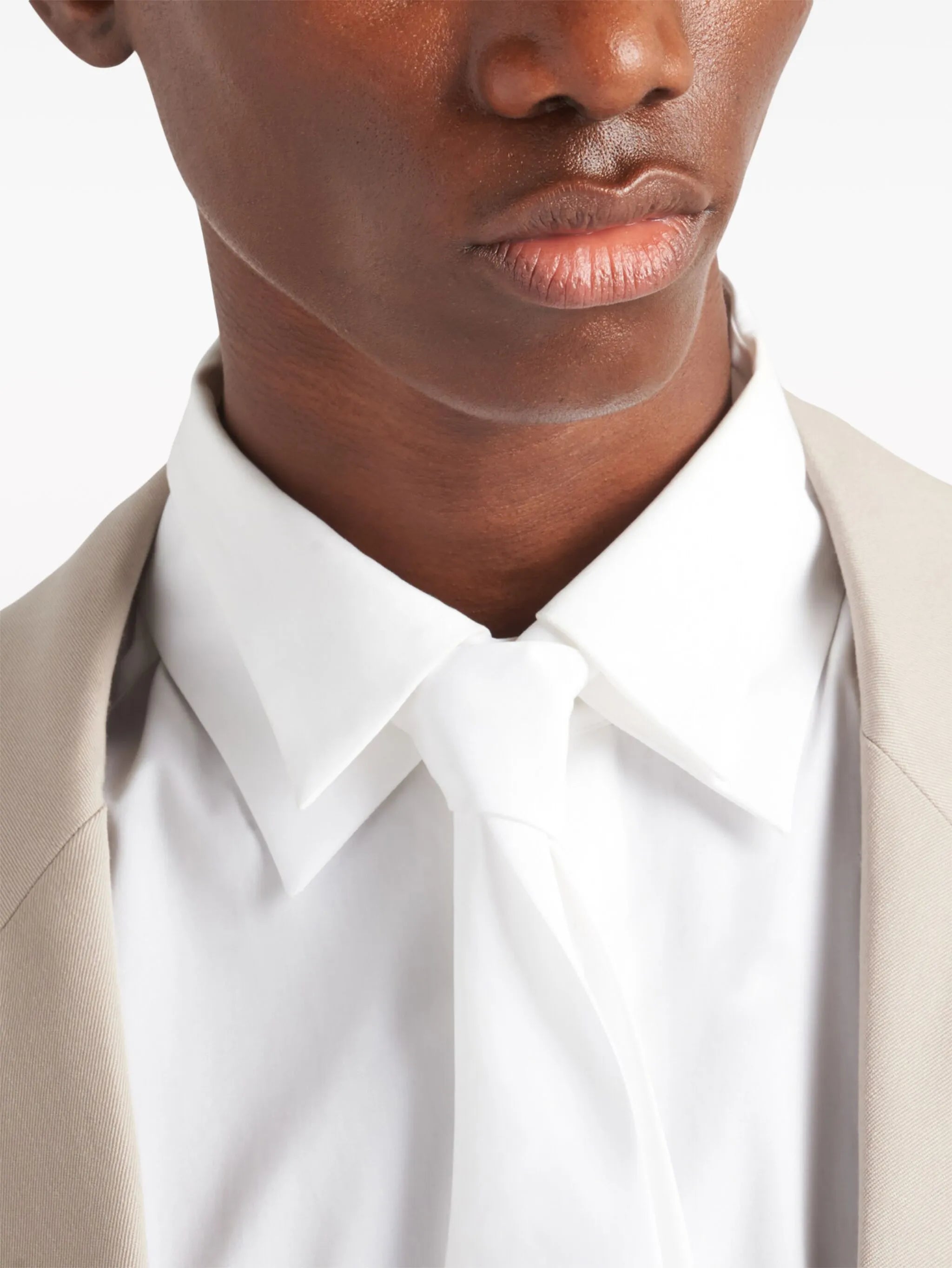 tie-detail cotton shirt