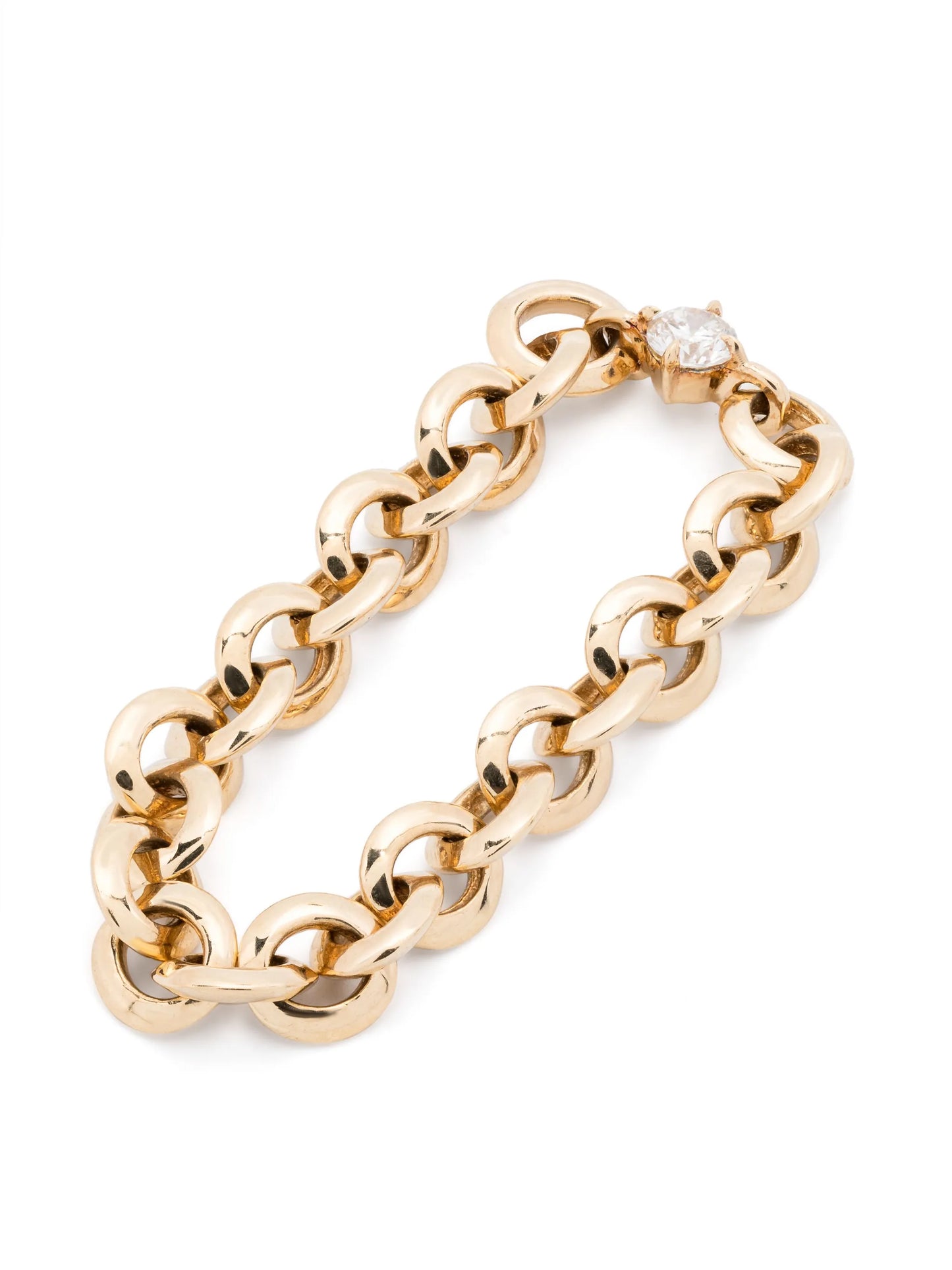 18kt yellow gold Micro chain-link ring