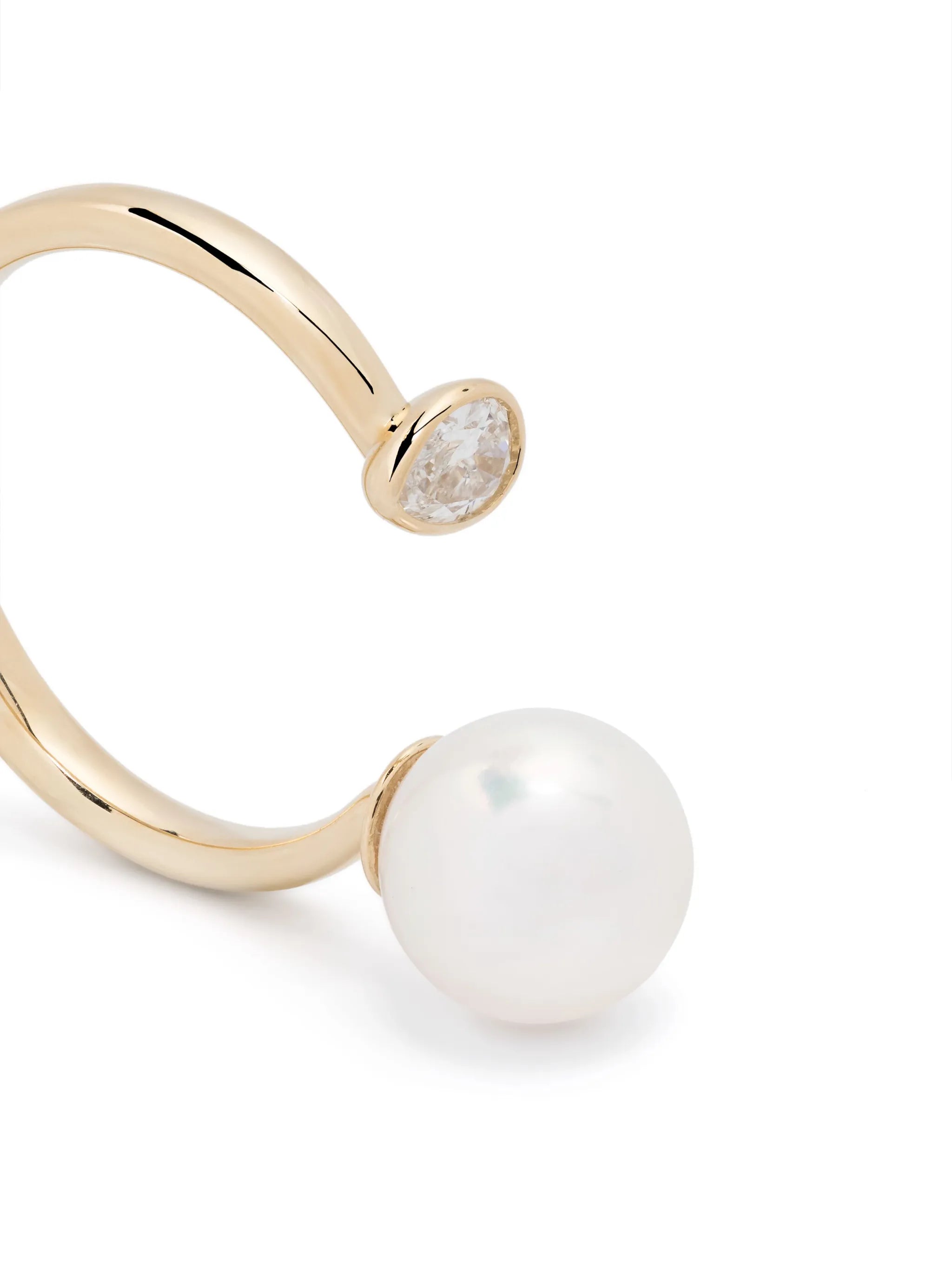 14kt gold Sea Of Beauty pearl and diamond open ring