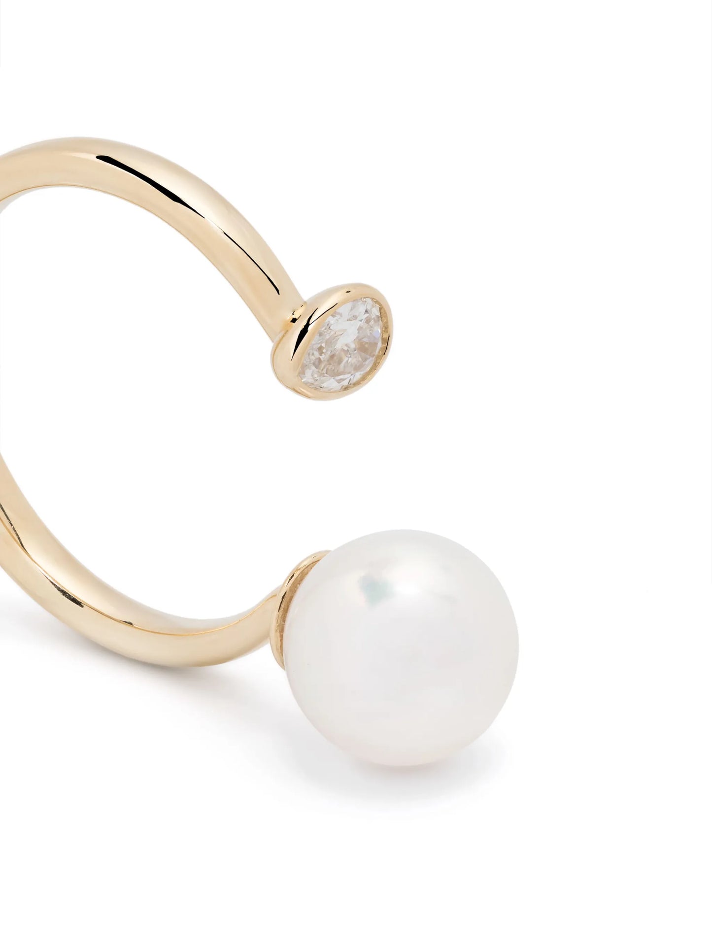 14kt gold Sea Of Beauty pearl and diamond open ring