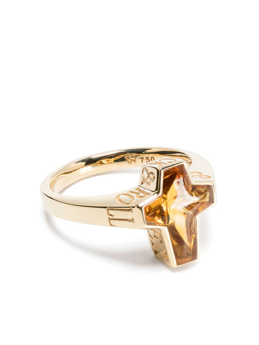 18kt recycled yellow gold Rock Star citrine ring