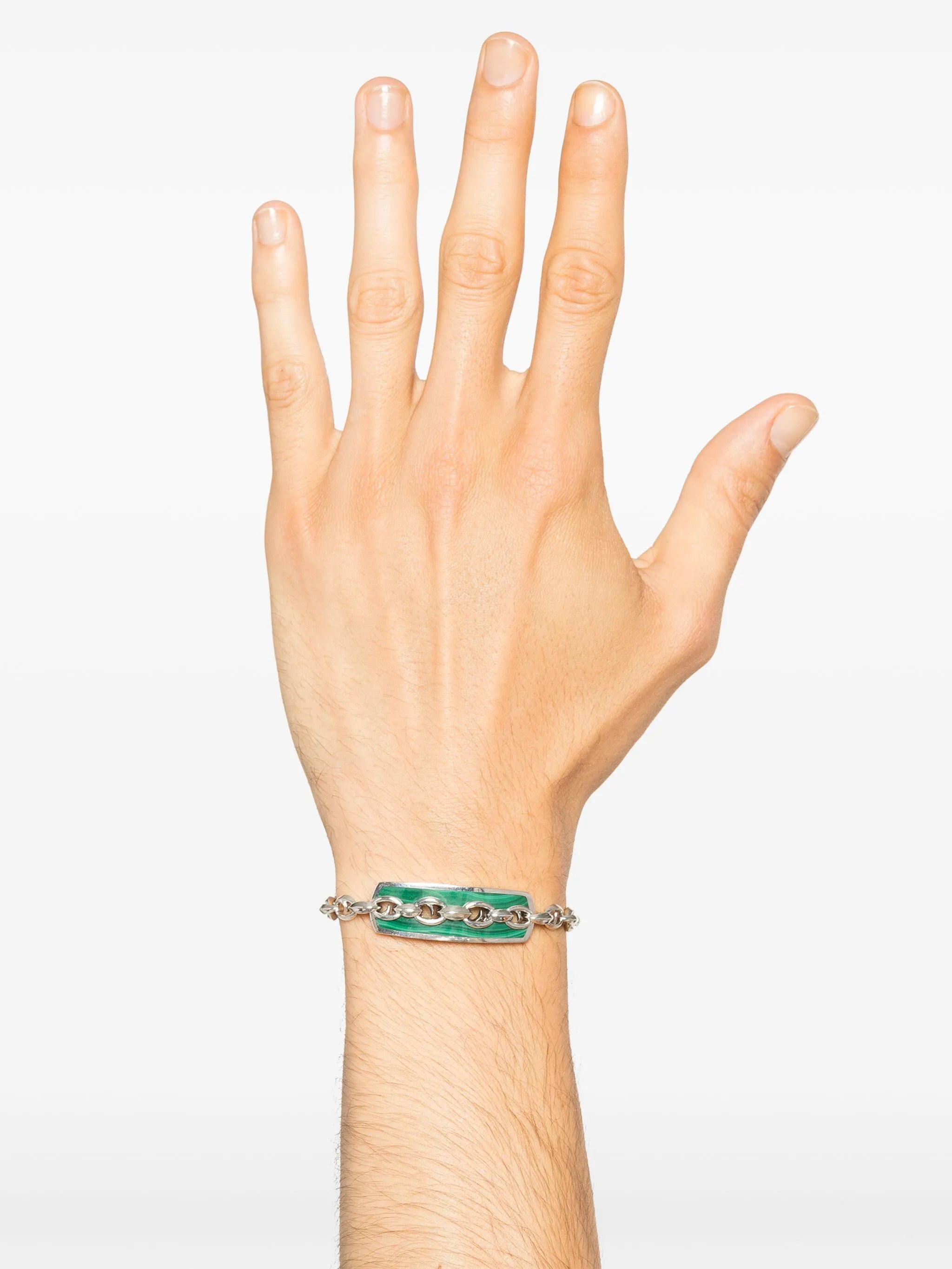 sterling silver Thorn Addiction Inline Razer malachite bracelet