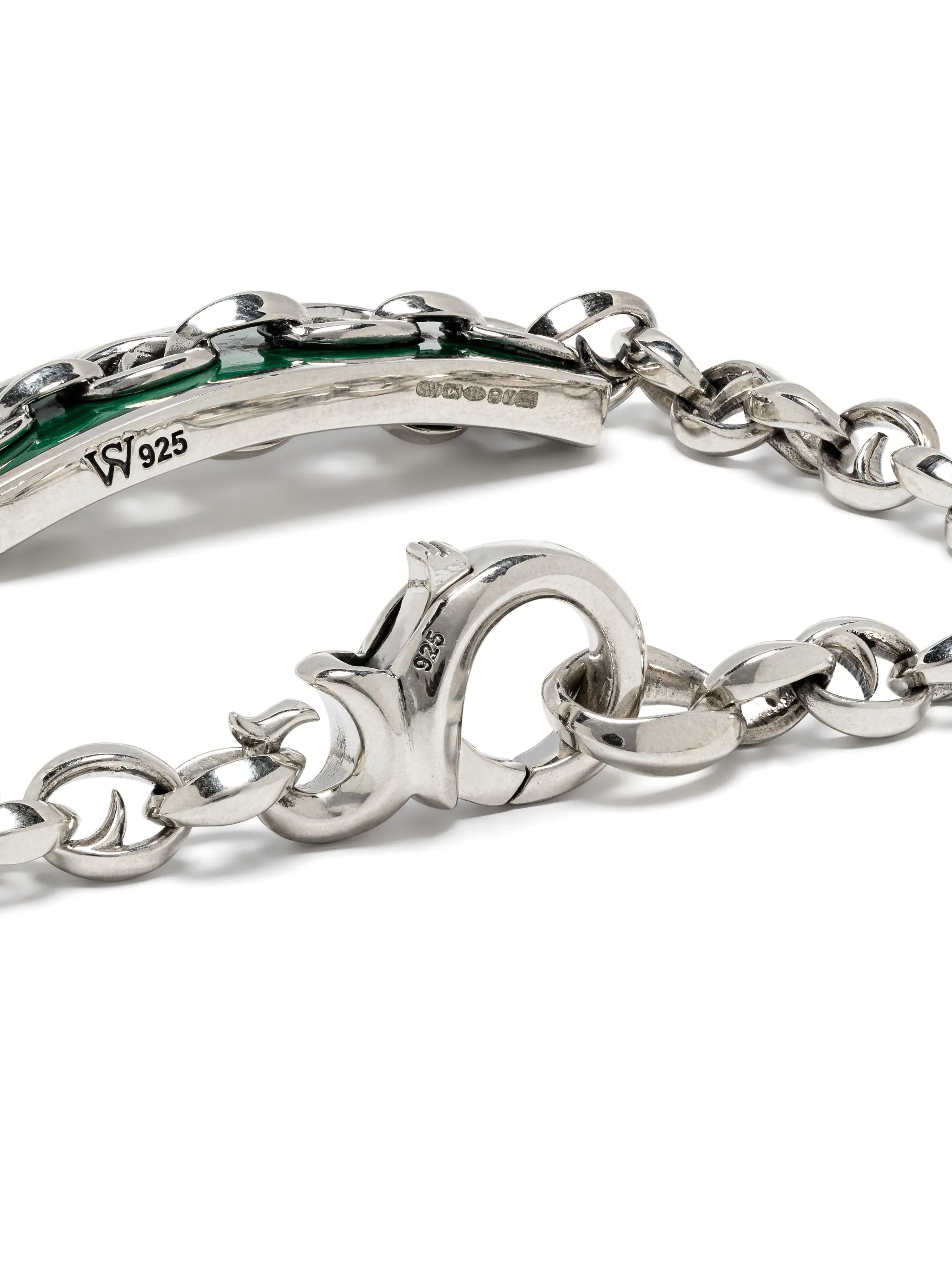 sterling silver Thorn Addiction Inline Razer malachite bracelet