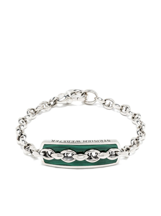 sterling silver Thorn Addiction Inline Razer malachite bracelet