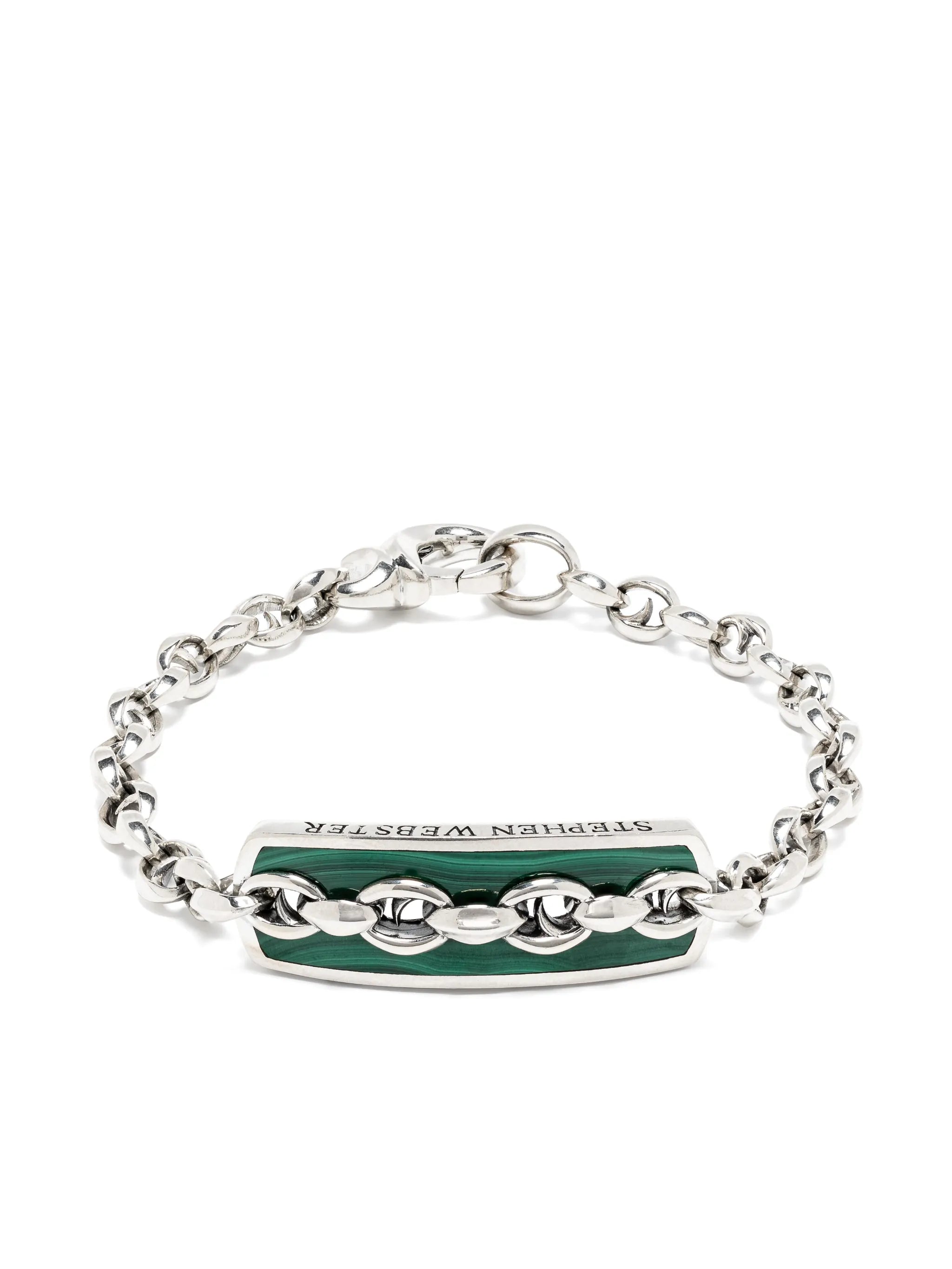sterling silver Thorn Addiction Inline Razer malachite bracelet