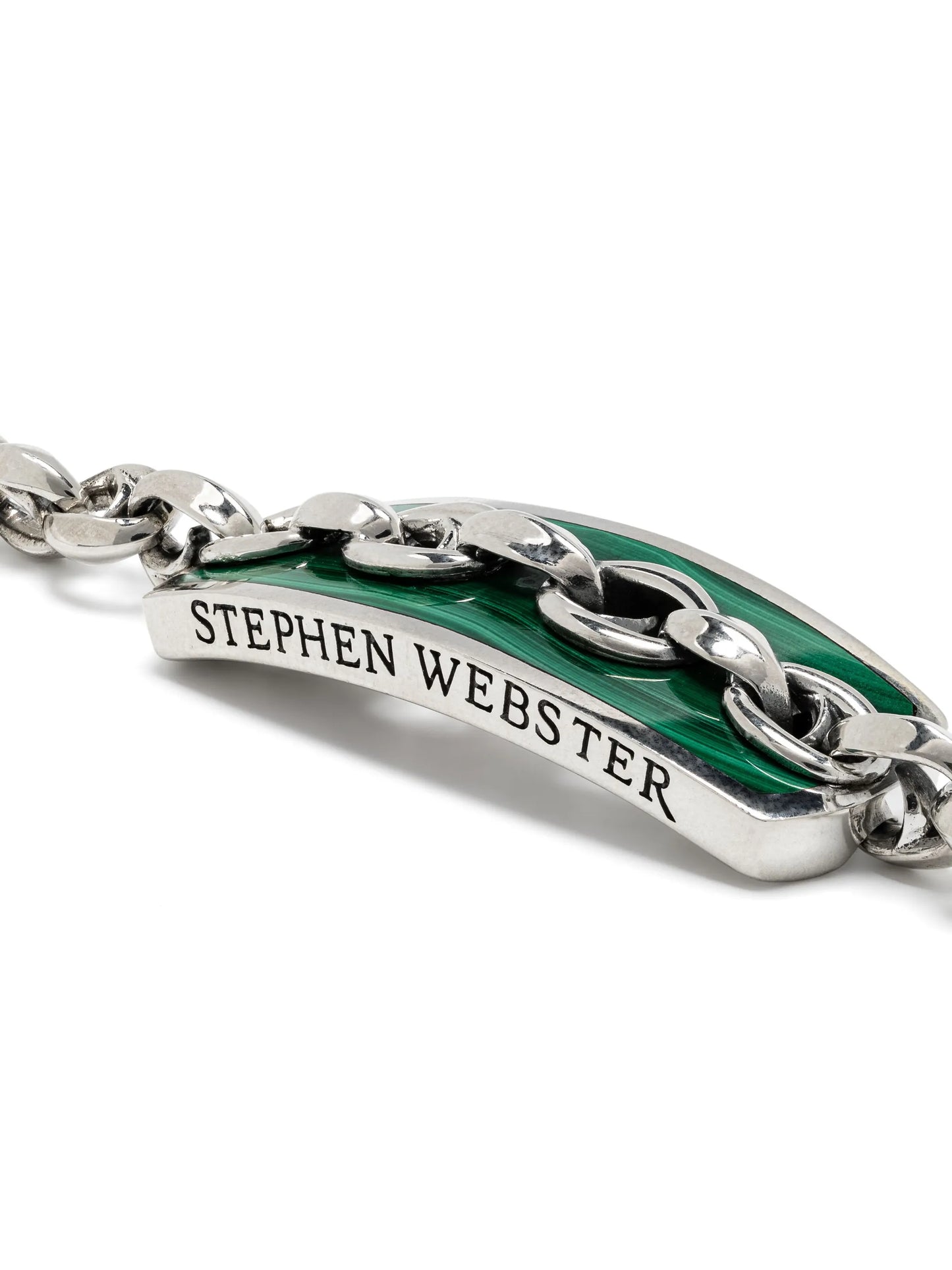 sterling silver Thorn Addiction Inline Razer malachite bracelet