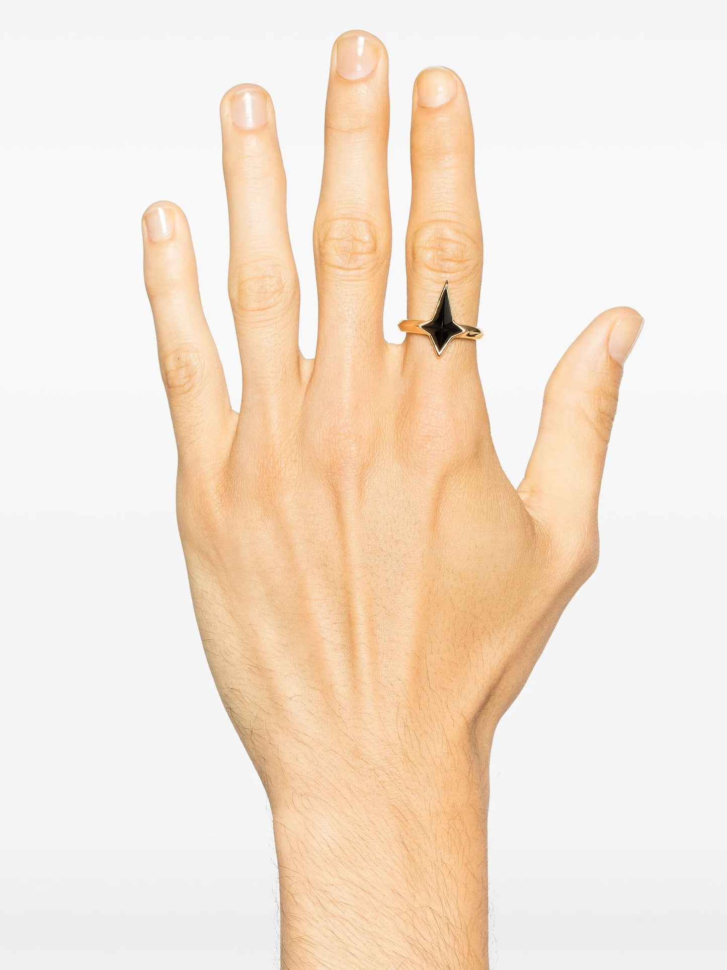 18kt recycled yellow gold New Cross onyx ring