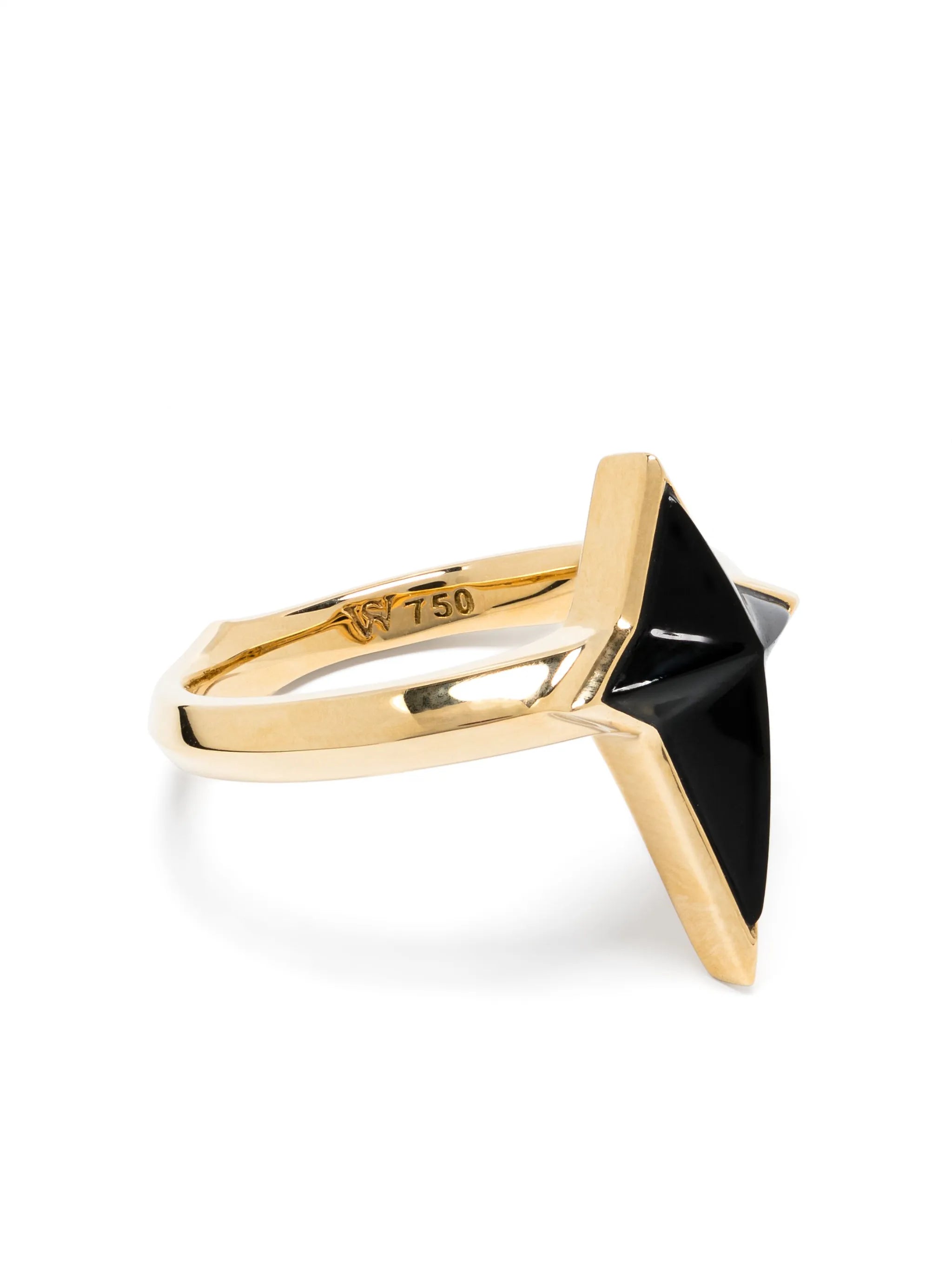 18kt recycled yellow gold New Cross onyx ring