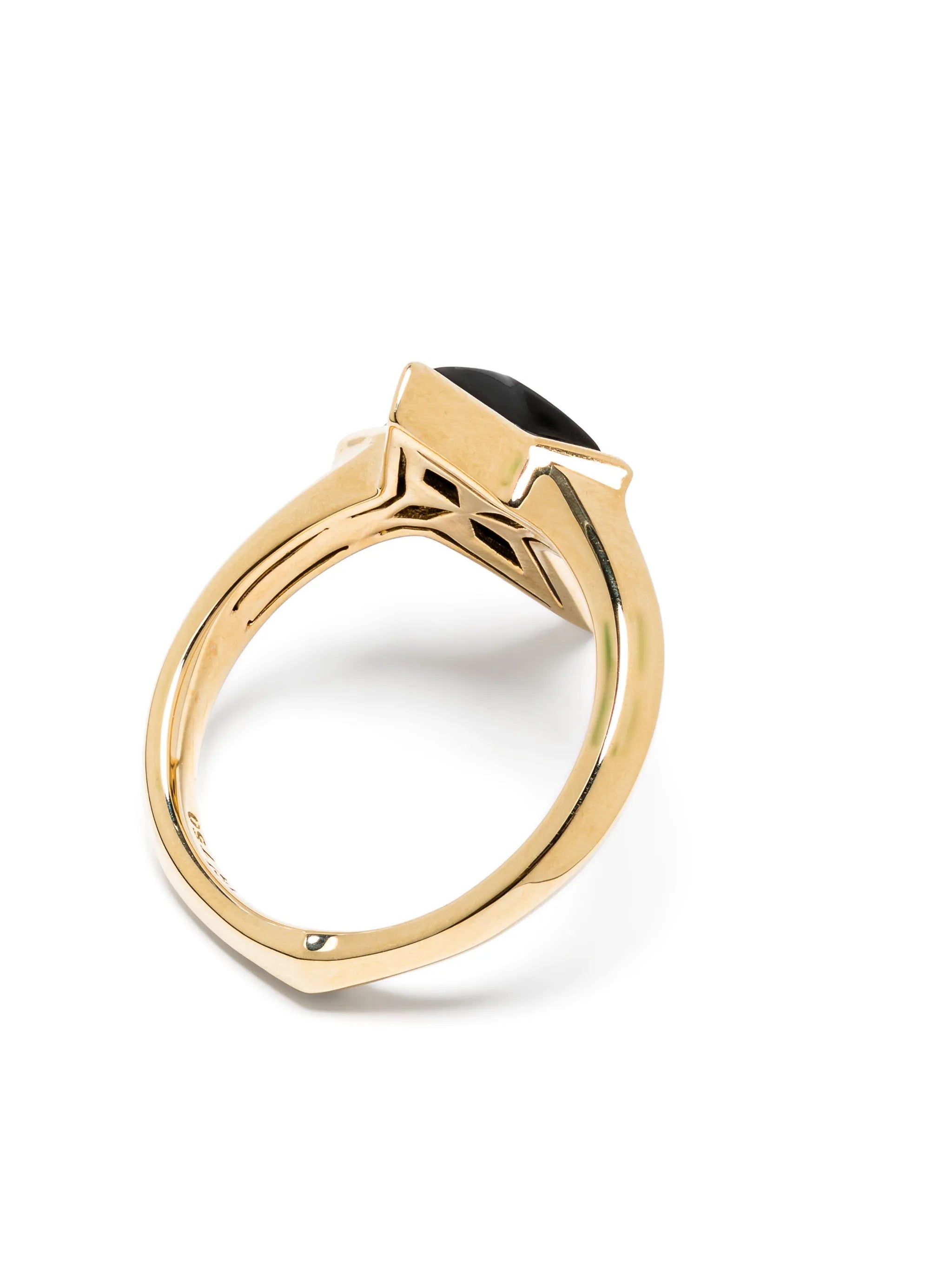 18kt recycled yellow gold New Cross onyx ring