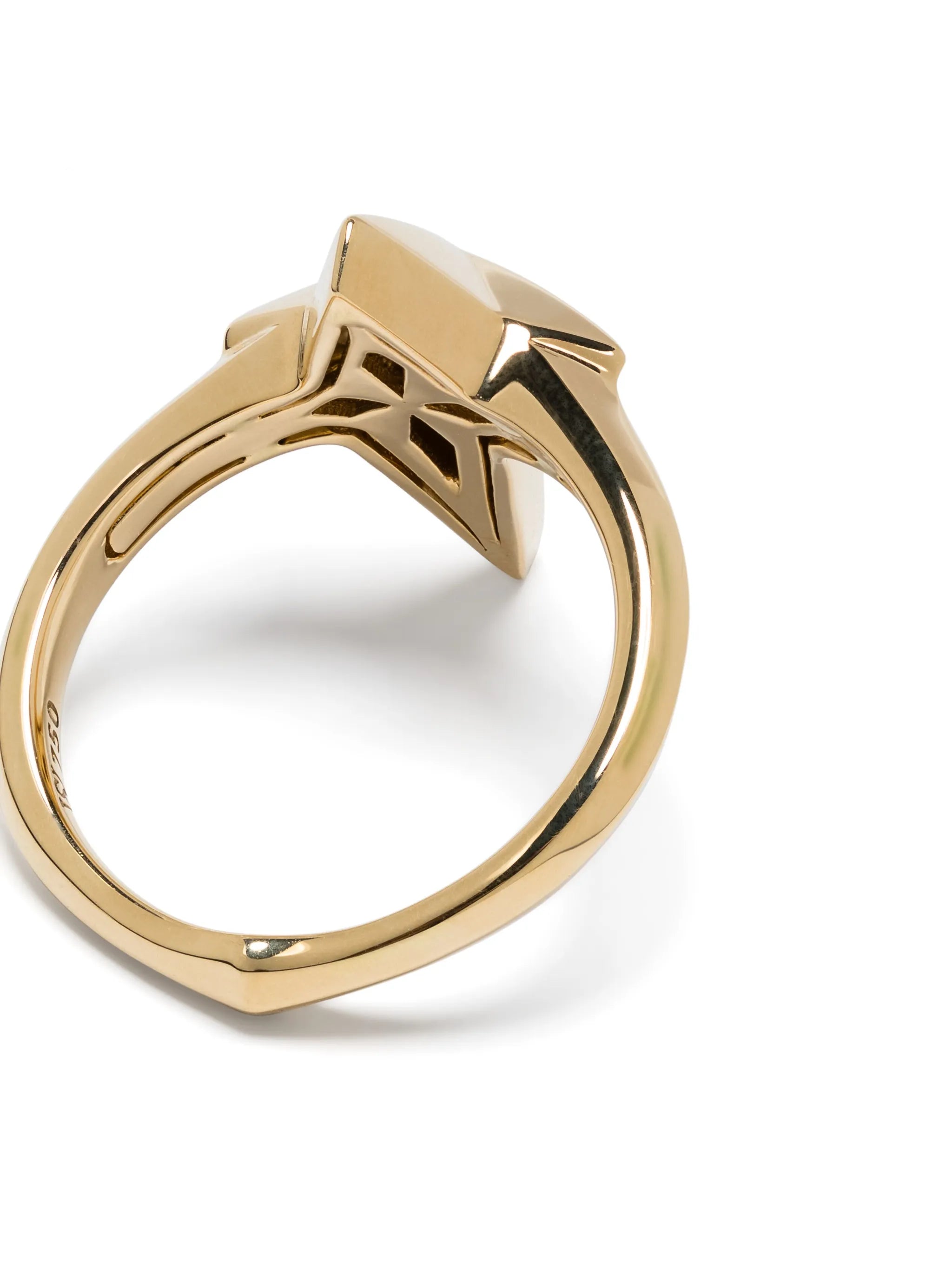 18kt recycled yellow gold New Cross ring
