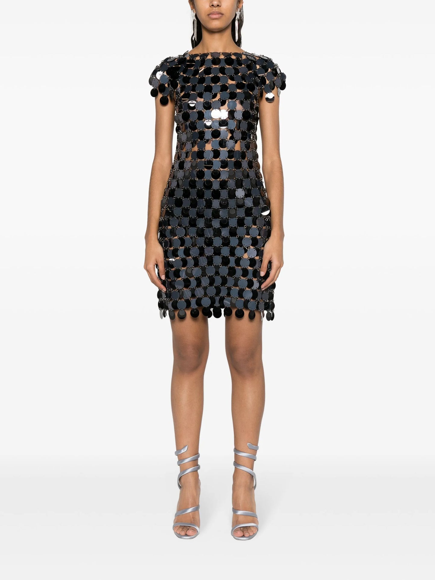 sequinned chainmail minidress