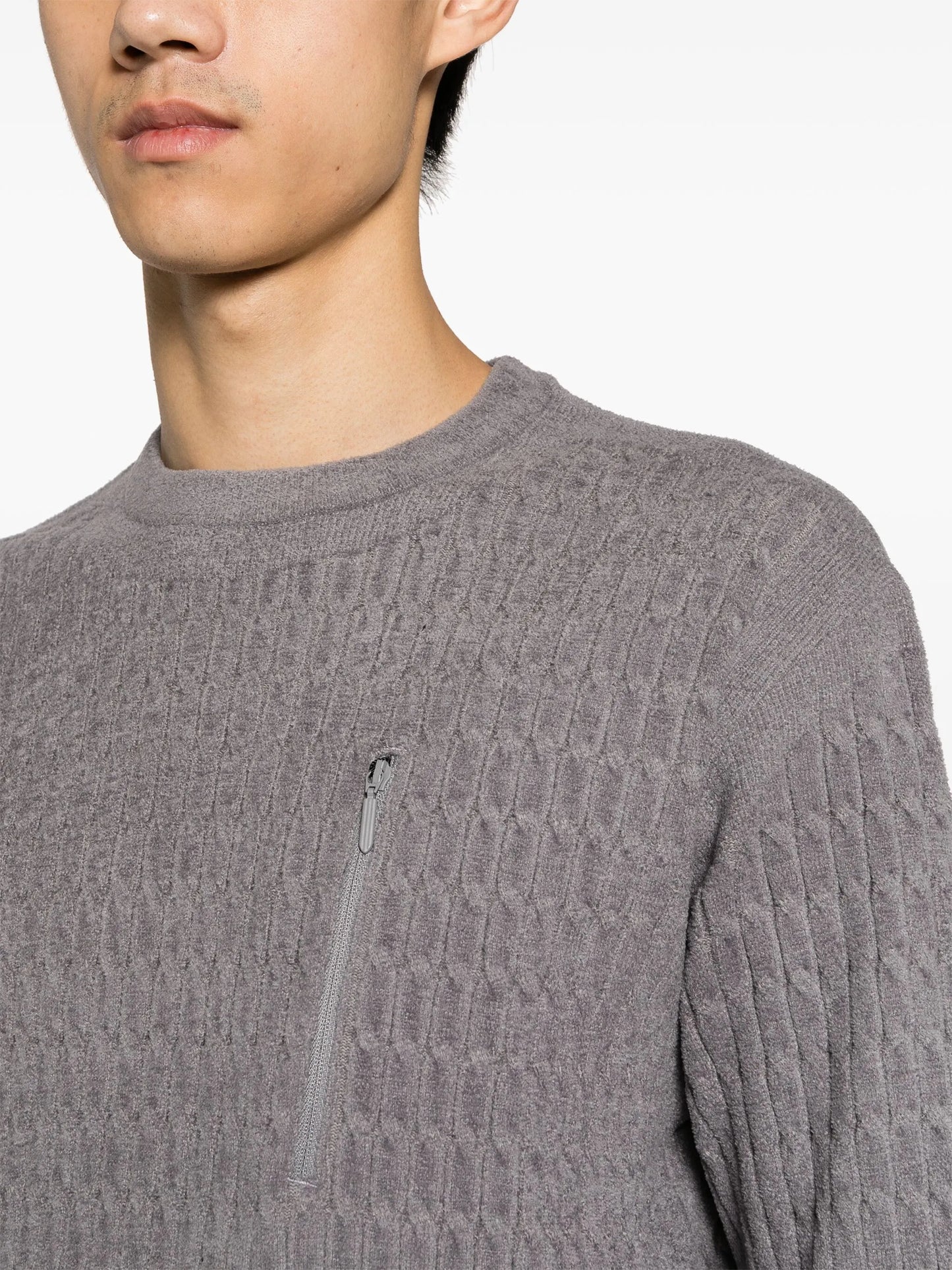 Fusion cable-knit jumper