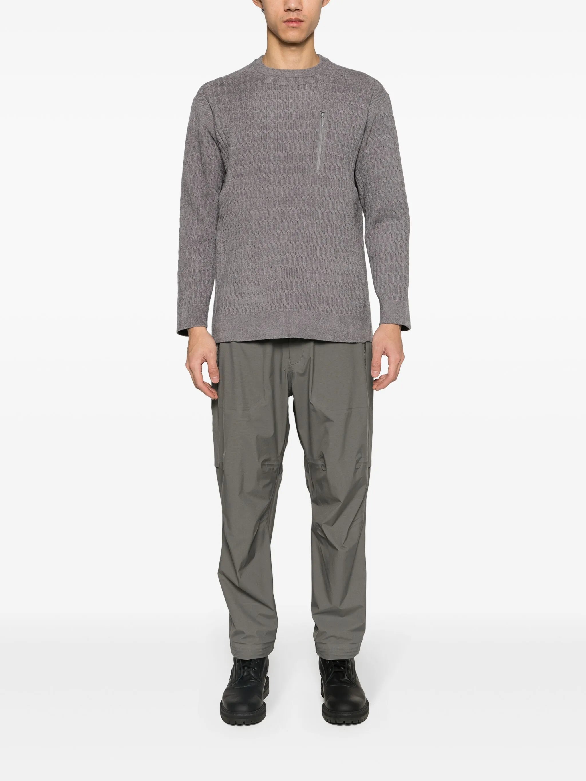 Fusion cable-knit jumper