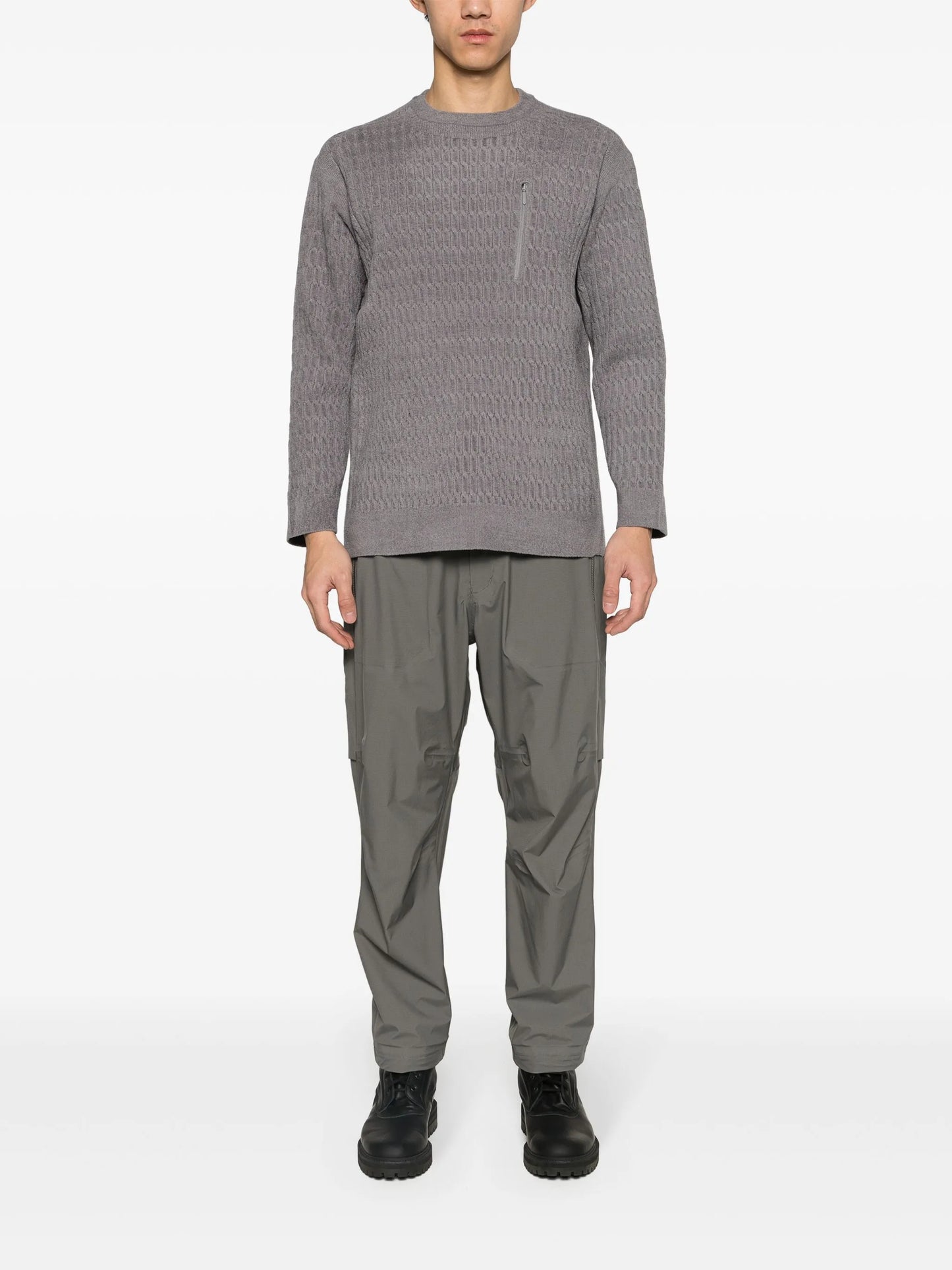 Fusion cable-knit jumper