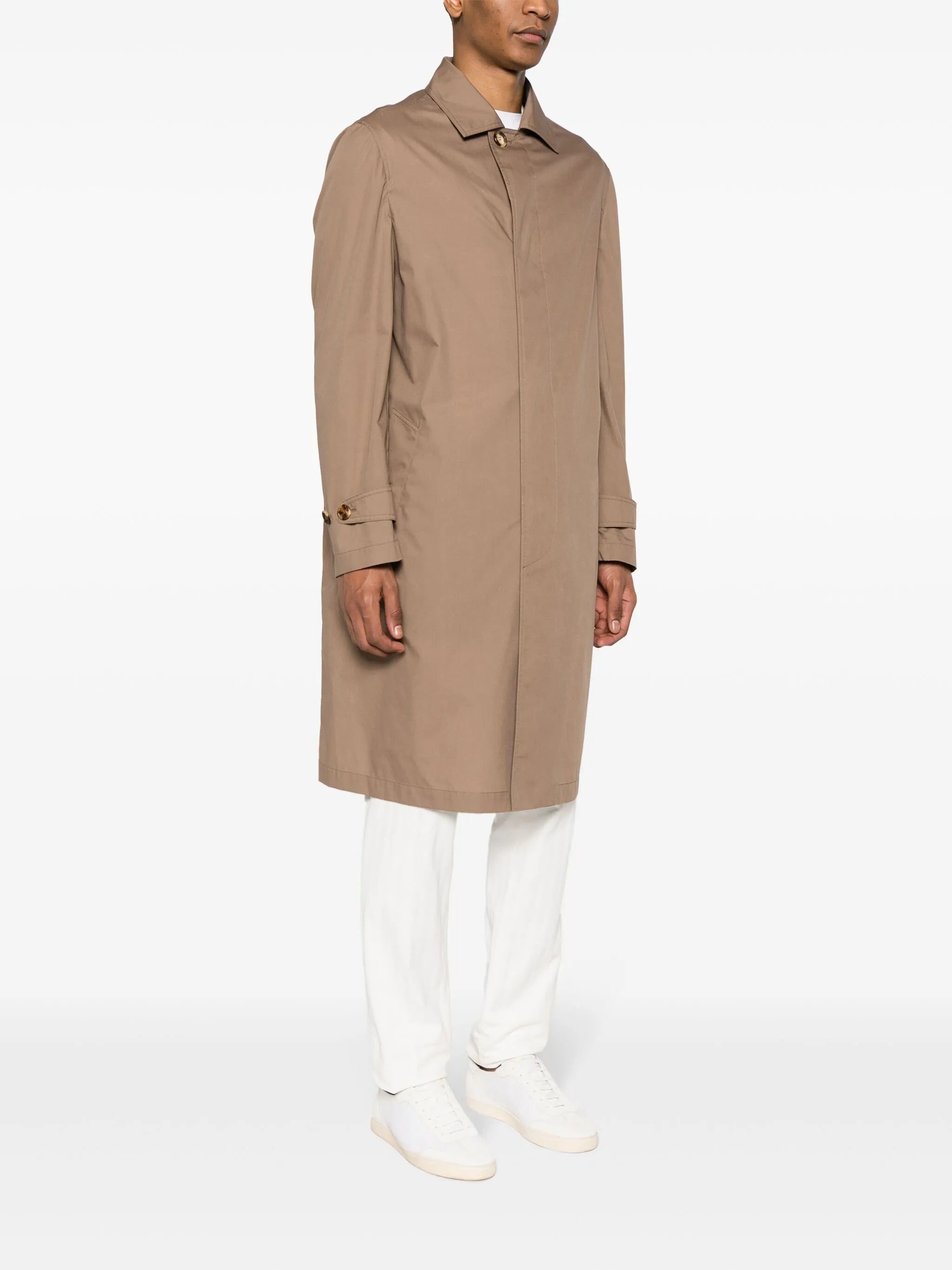 single-breasted lightweight maxi coat