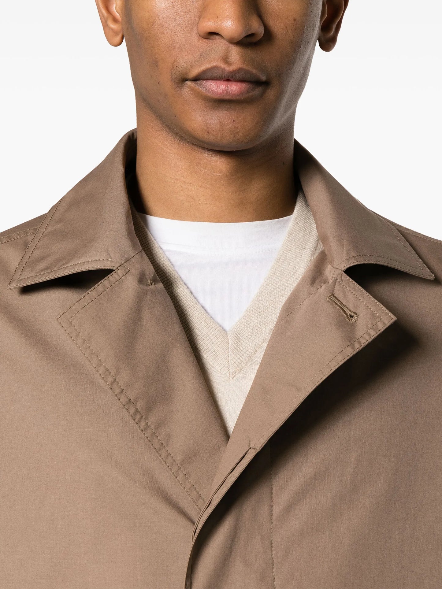 single-breasted lightweight maxi coat