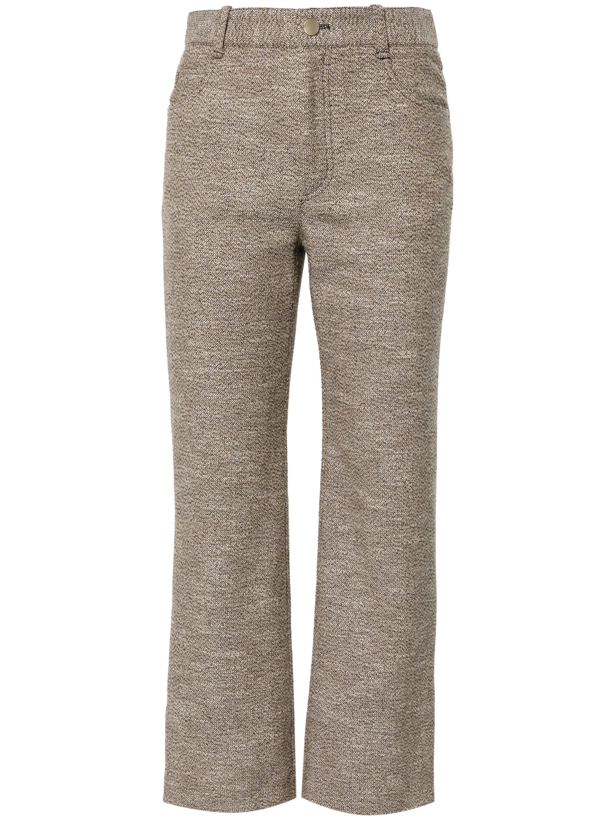 flared tweed cropped trousers
