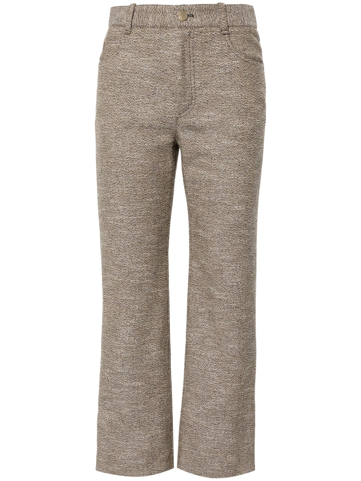 flared tweed cropped trousers