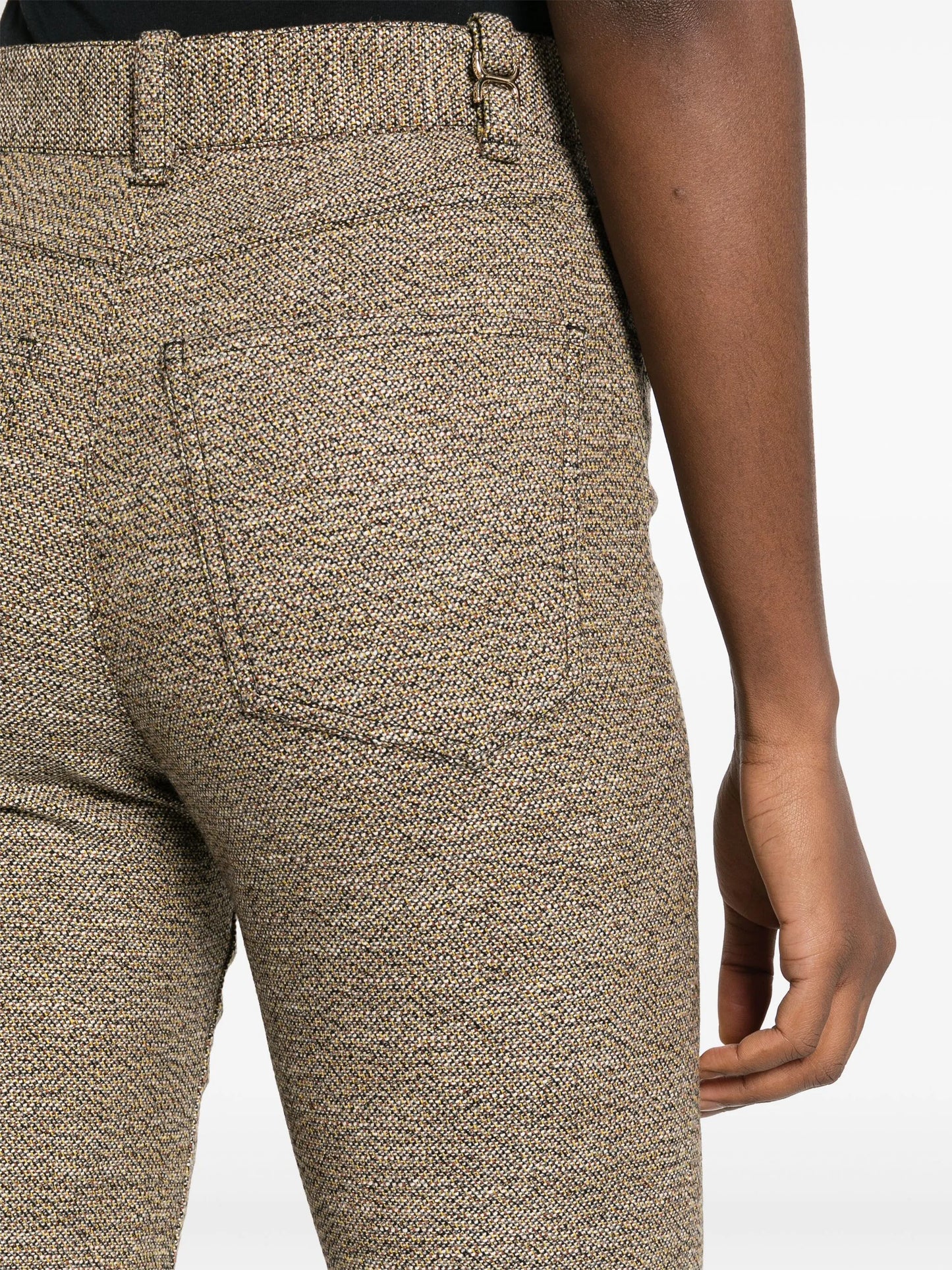 flared tweed cropped trousers