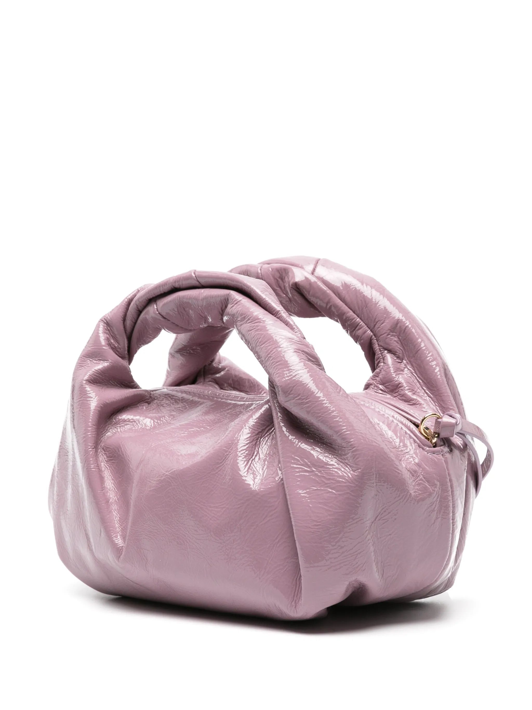 twisted-handles laminated tote bag