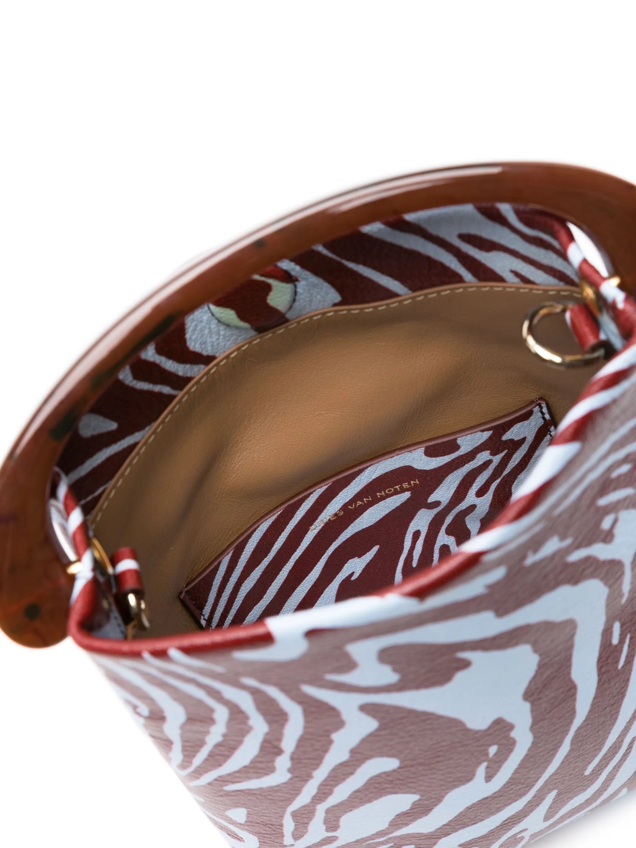 zebra-print leather crossbody bag