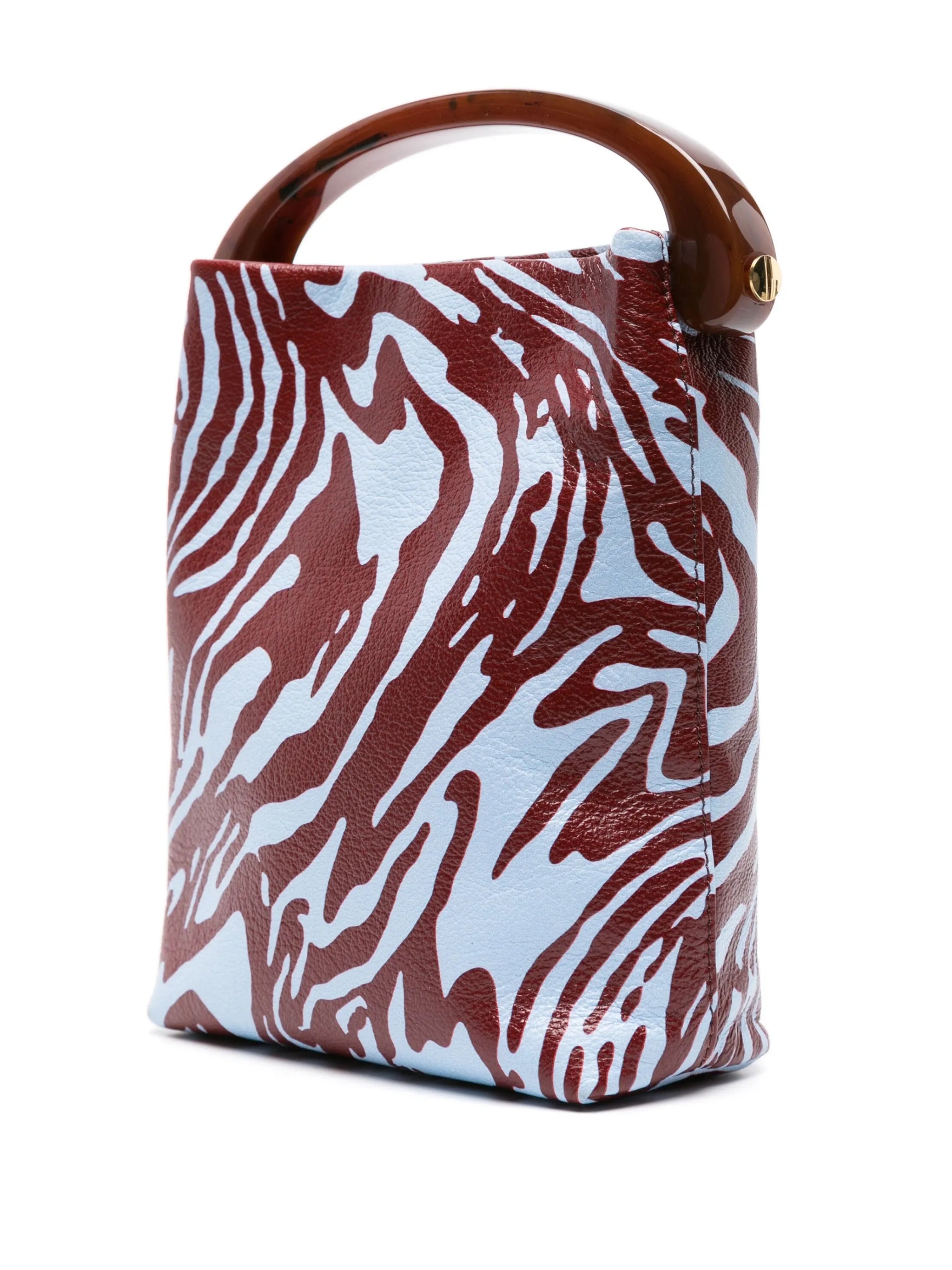 zebra-print leather crossbody bag