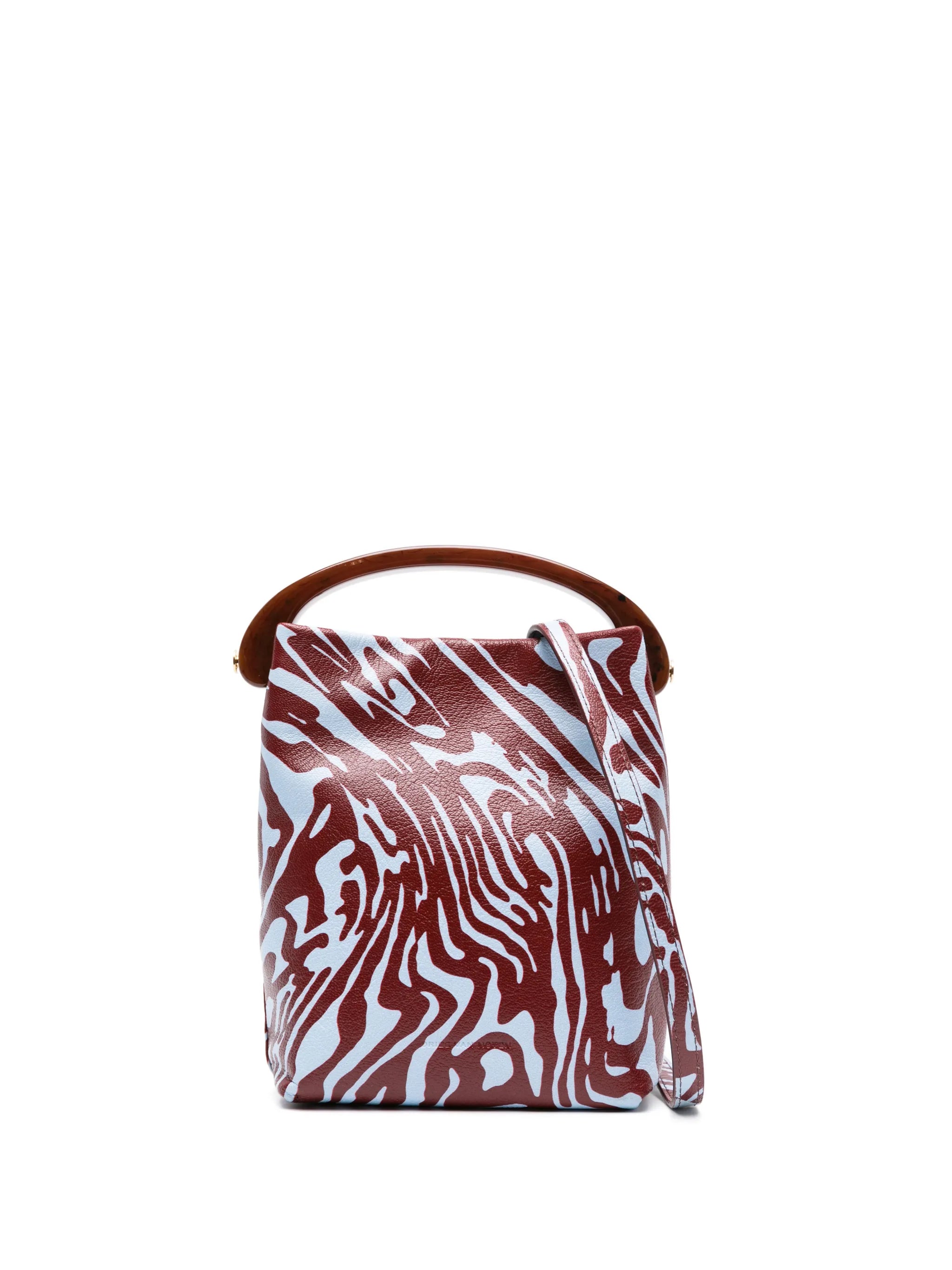zebra-print leather crossbody bag