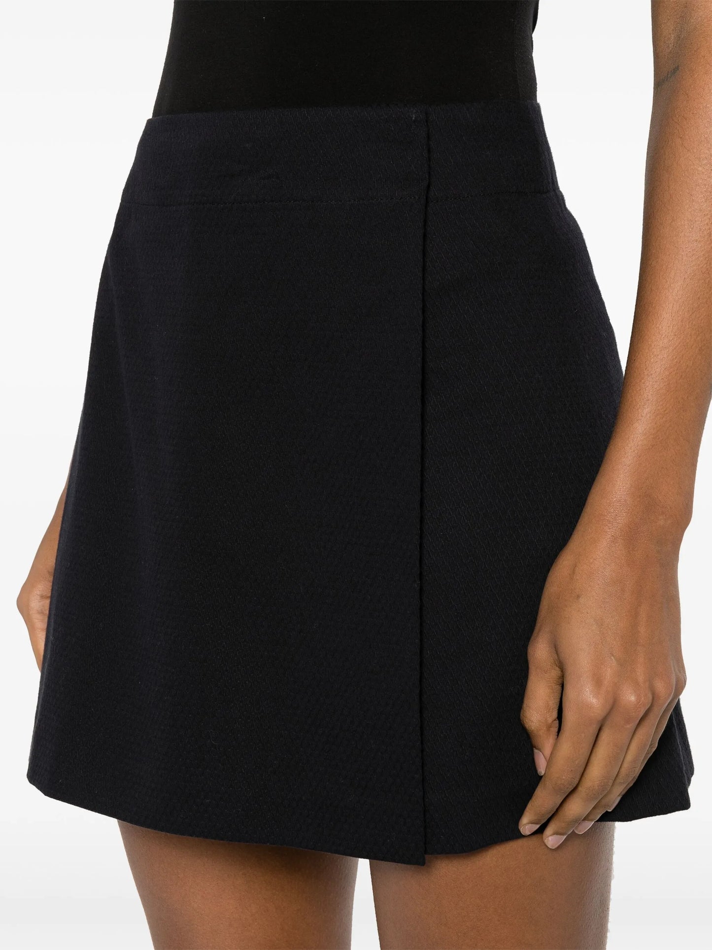 layered cotton miniskirt