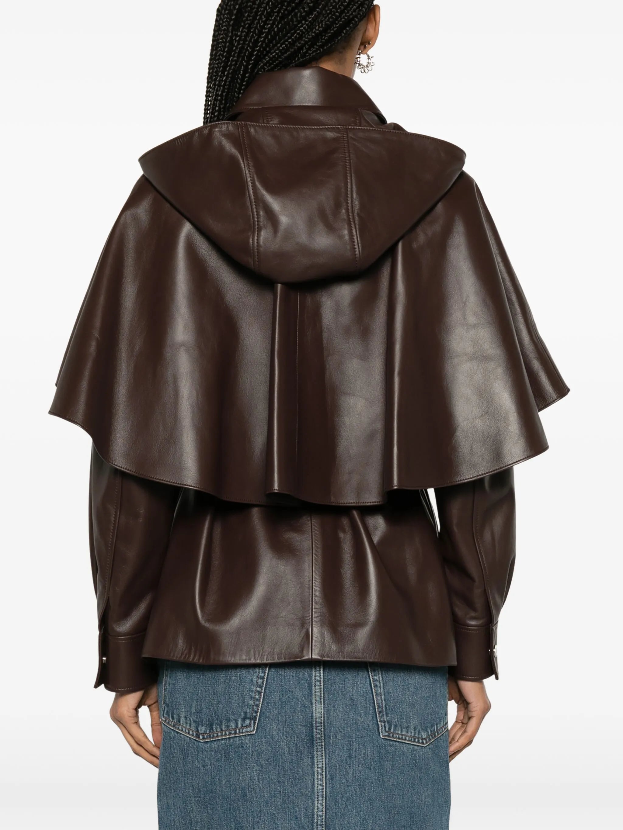 layered leather jacket