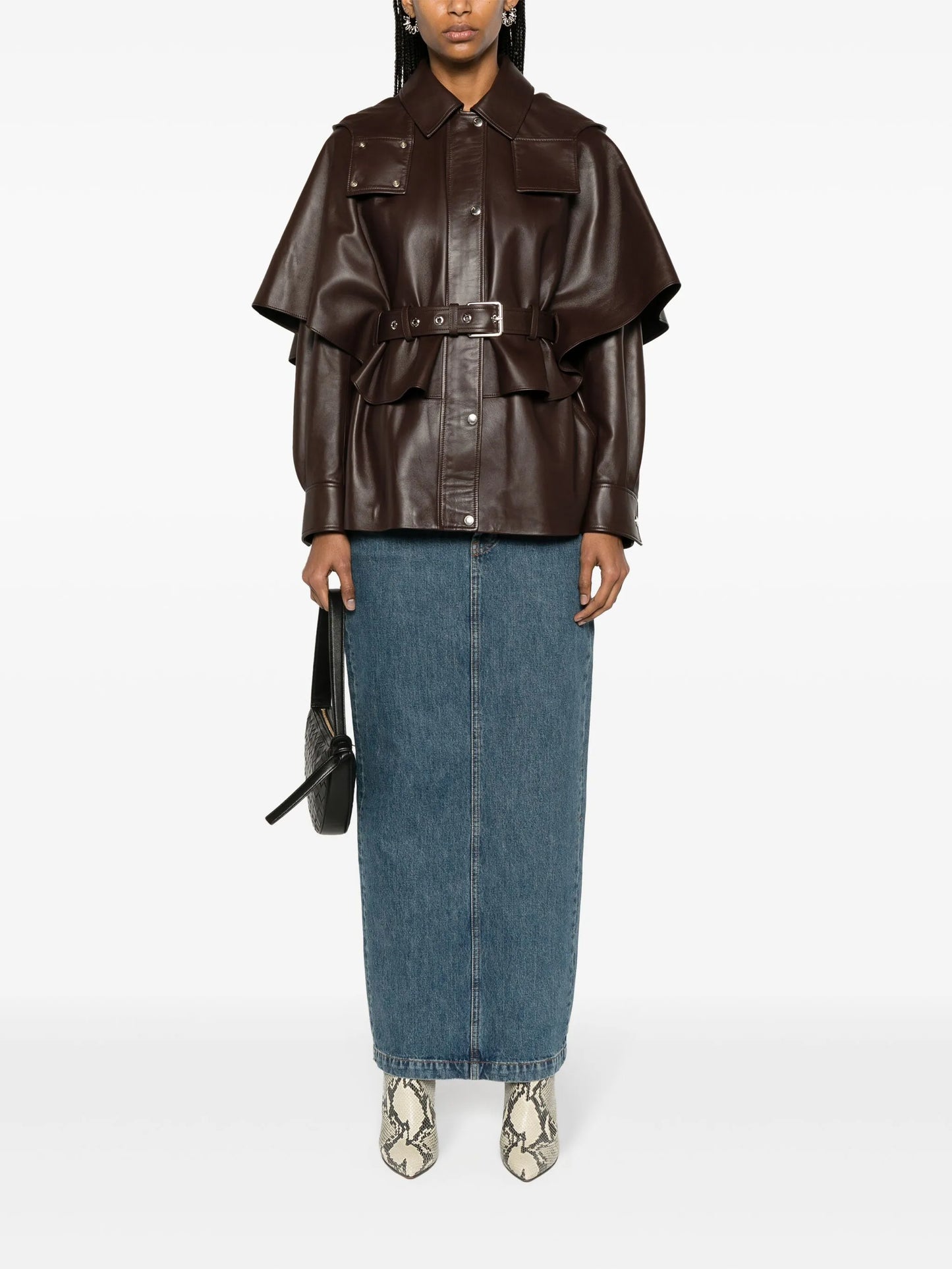 layered leather jacket